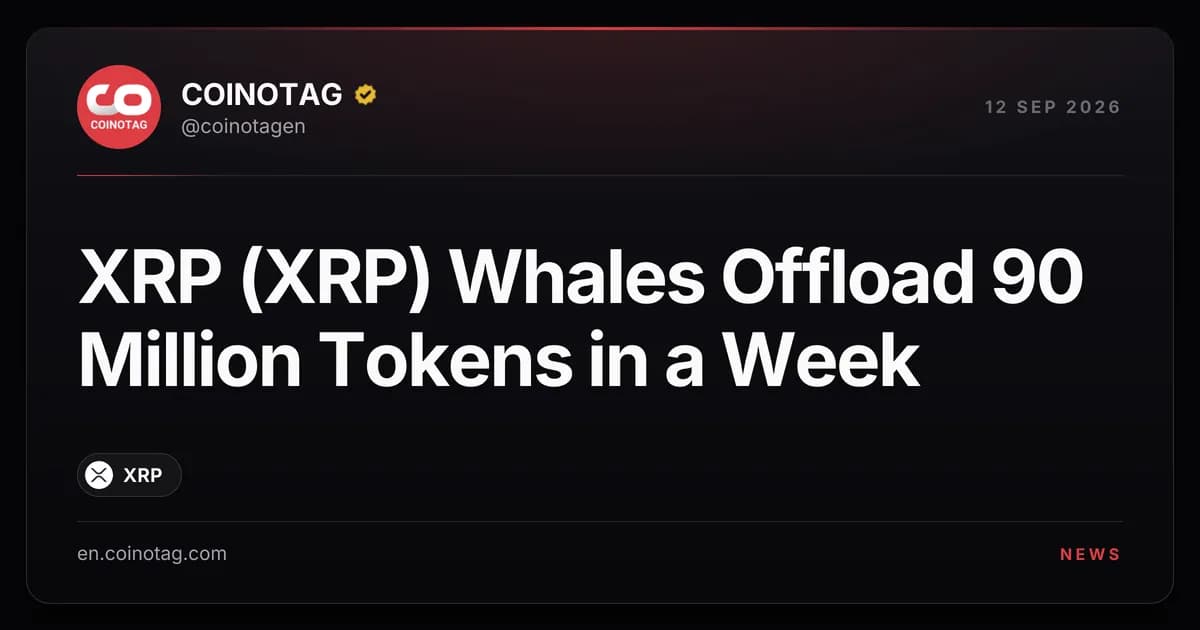XRP (XRP) Whales Offload 90 Million Tokens in a Week