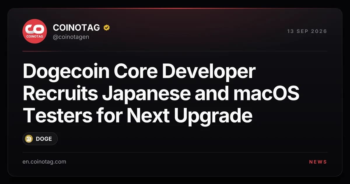 Dogecoin Core Developer Recruits Japanese and macOS Testers for Next Upgrade