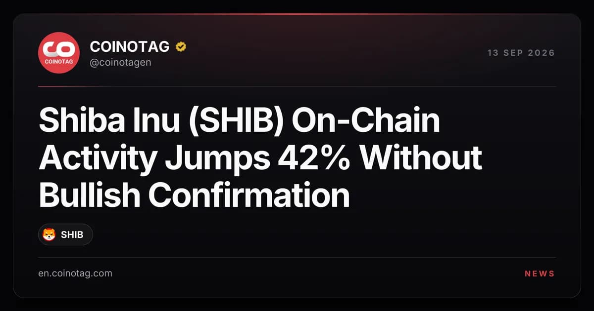 Shiba Inu (SHIB) On-Chain Activity Jumps 42% Without Bullish Confirmation