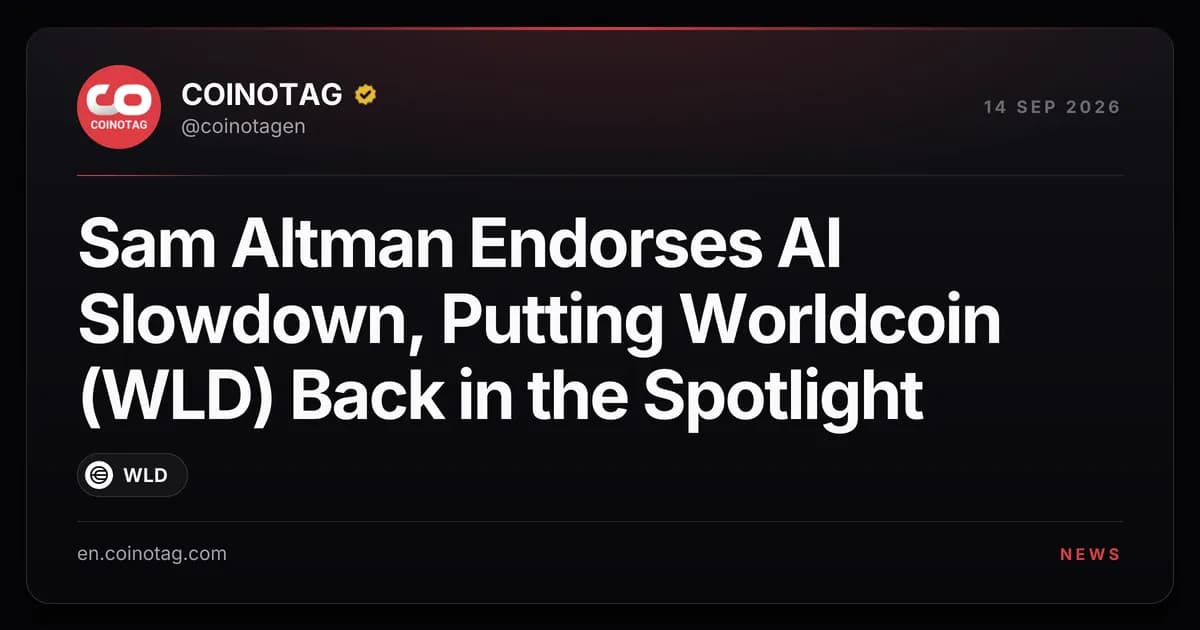 Sam Altman Endorses AI Slowdown, Putting Worldcoin (WLD) Back in the Spotlight