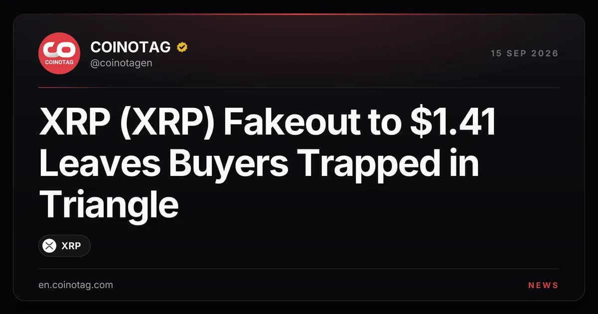 XRP (XRP) Fakeout to $1.41 Leaves Buyers Trapped in Triangle