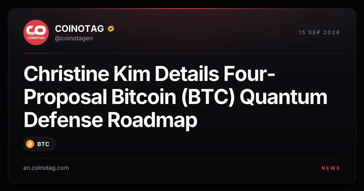 Christine Kim Details Four-Proposal Bitcoin (BTC) Quantum Defense Roadmap