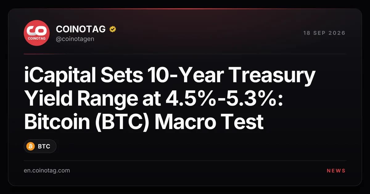 iCapital Sets 10-Year Treasury Yield Range at 4.5%-5.3%: Bitcoin (BTC) Macro Test