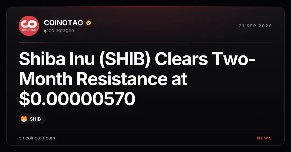 Shiba Inu (SHIB) Clears Two-Month Resistance at $0.00000570