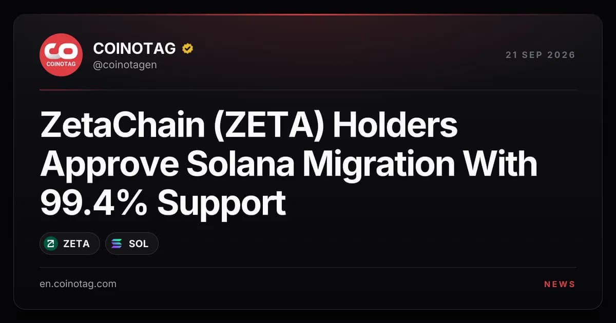 ZetaChain (ZETA) Holders Approve Solana Migration With 99.4% Support
