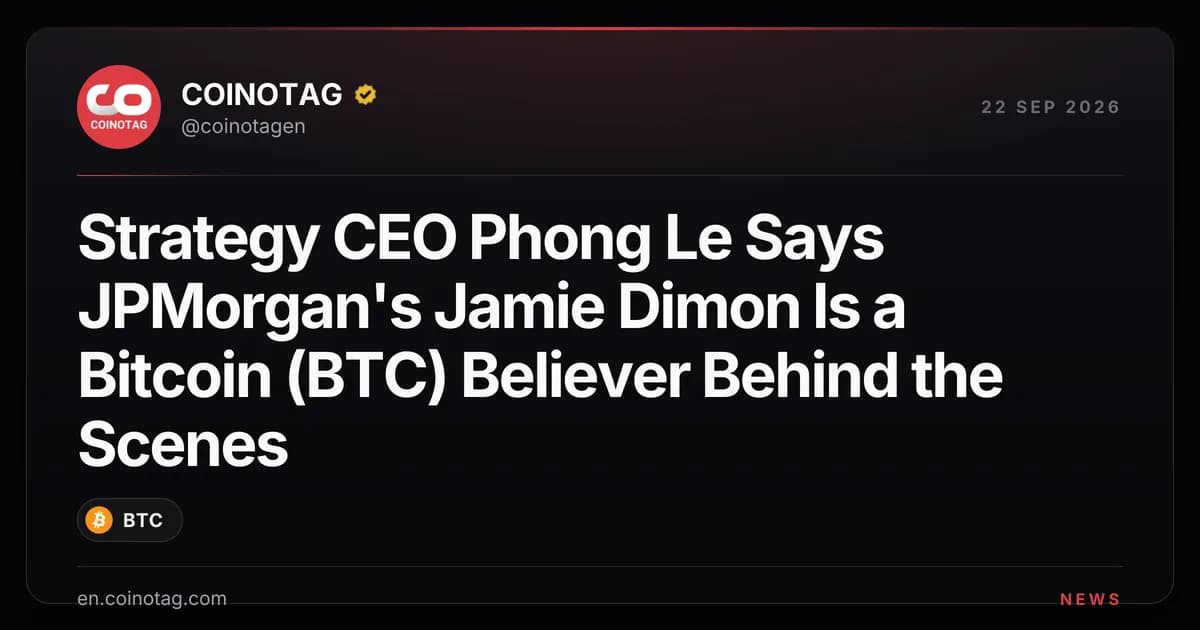 Strategy CEO Phong Le Says JPMorgan's Jamie Dimon Is a Bitcoin (BTC) Believer Behind the Scenes