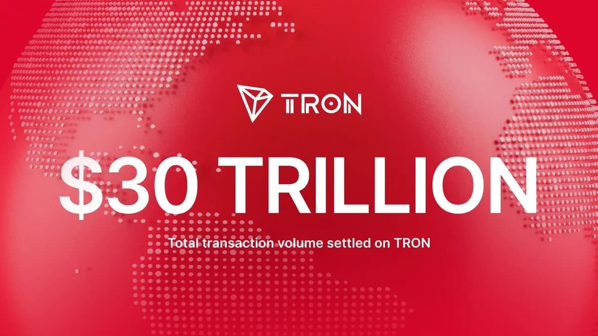 TRON Surpasses $30T in Total Transaction Volume as it Secures its Place as Leading Chain for Stablecoins