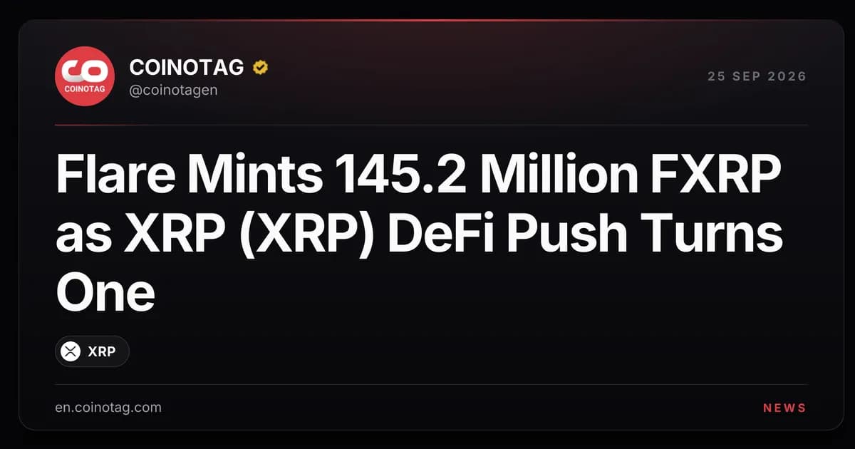 Flare Mints 145.2 Million FXRP as XRP (XRP) DeFi Push Turns One