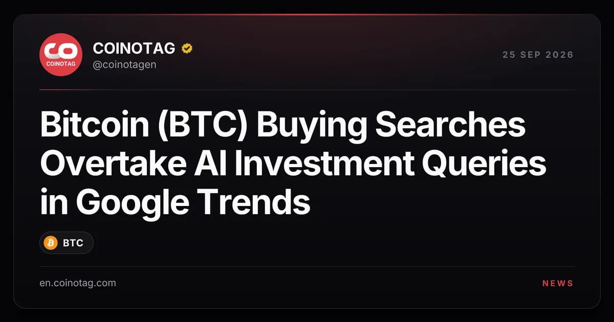 Bitcoin (BTC) Buying Searches Overtake AI Investment Queries in Google Trends