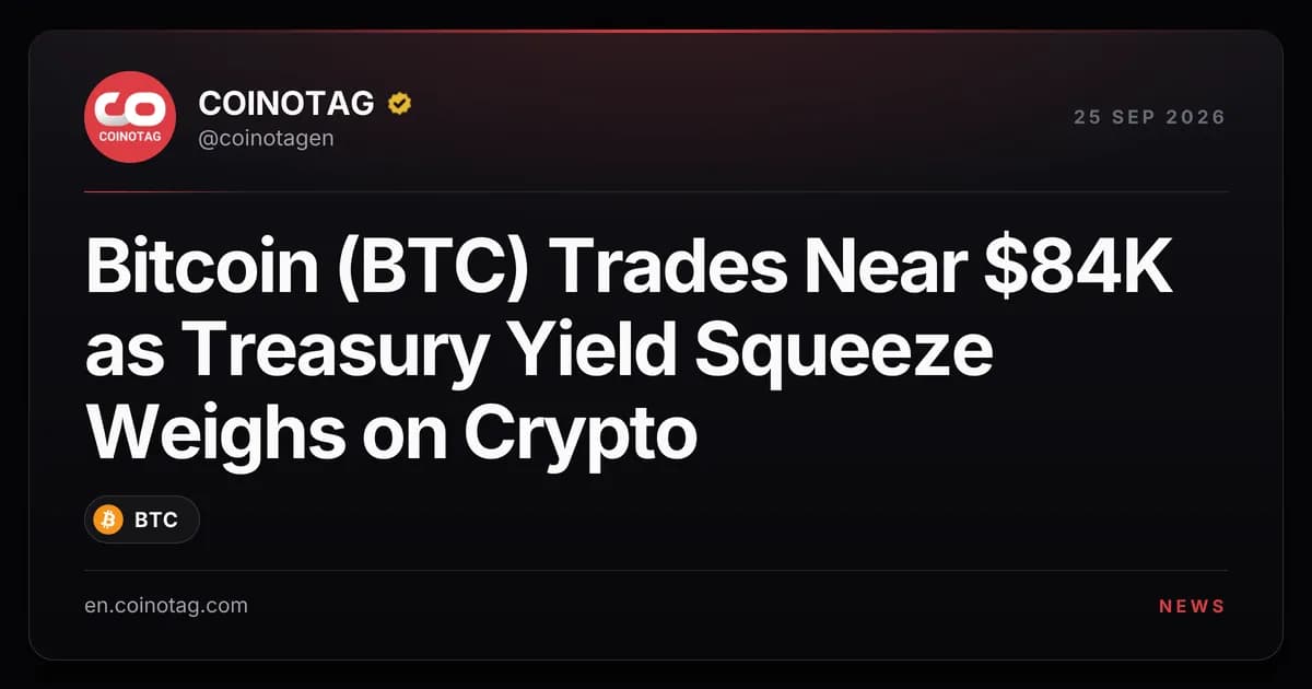 Bitcoin (BTC) Trades Near $84K as Treasury Yield Squeeze Weighs on Crypto