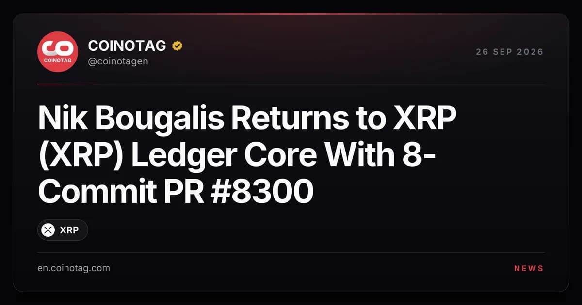 Nik Bougalis Returns to XRP (XRP) Ledger Core With 8-Commit PR #8300