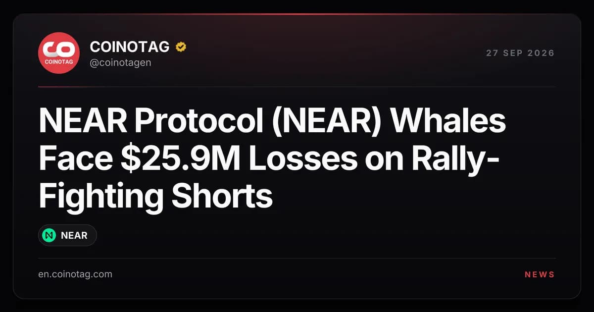 NEAR Protocol (NEAR) Whales Face $25.9M Losses on Rally-Fighting Shorts