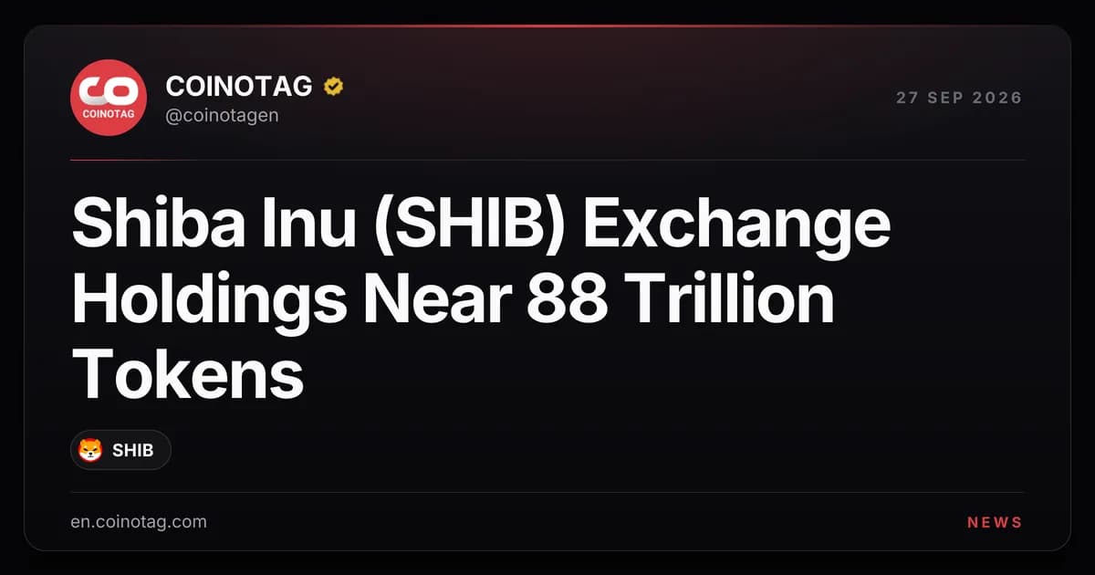 Shiba Inu (SHIB) Exchange Holdings Near 88 Trillion Tokens