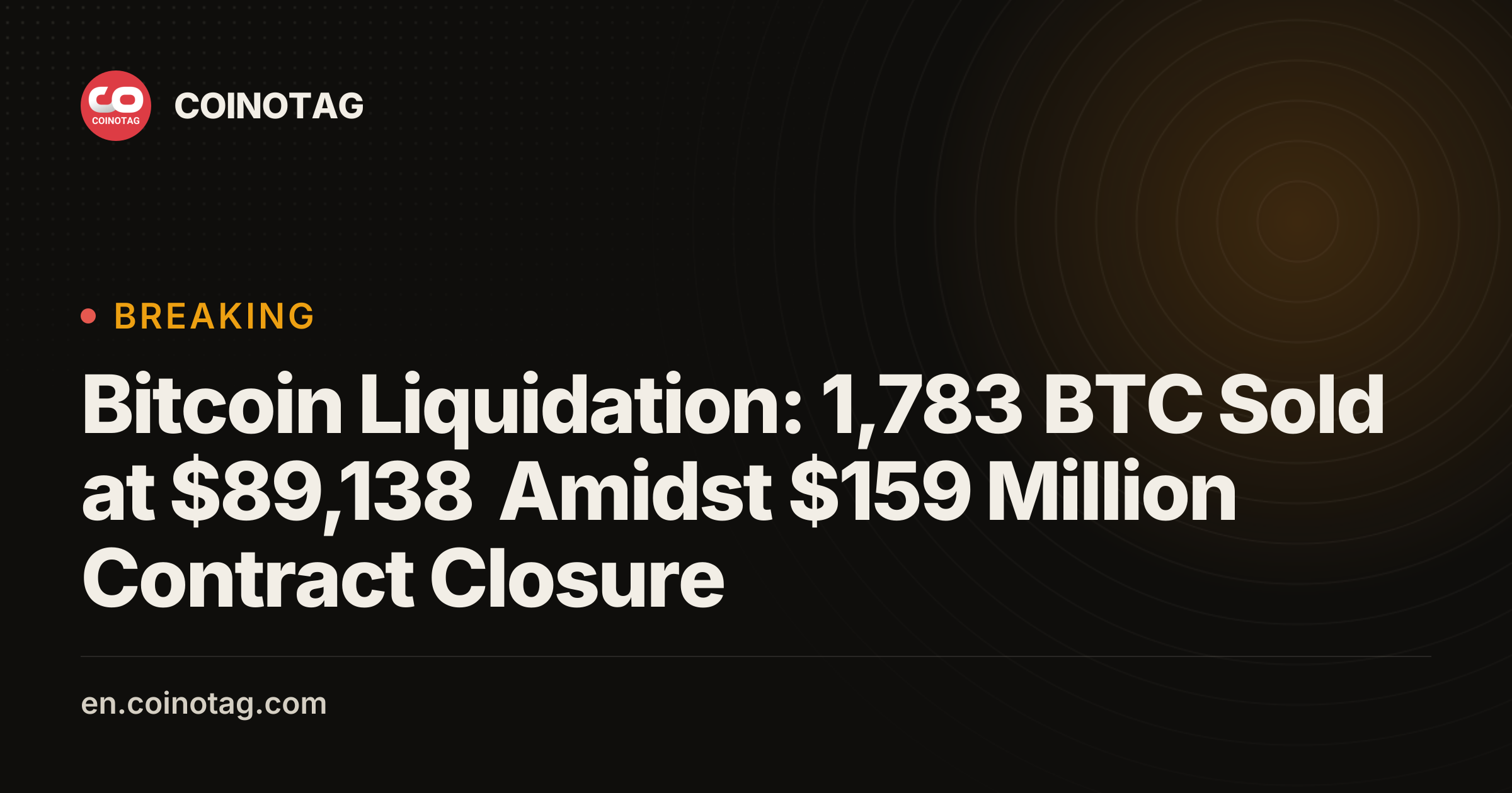 Bitcoin Liquidation: 1,783 BTC Sold at $89,138 Amidst $159 Million ...