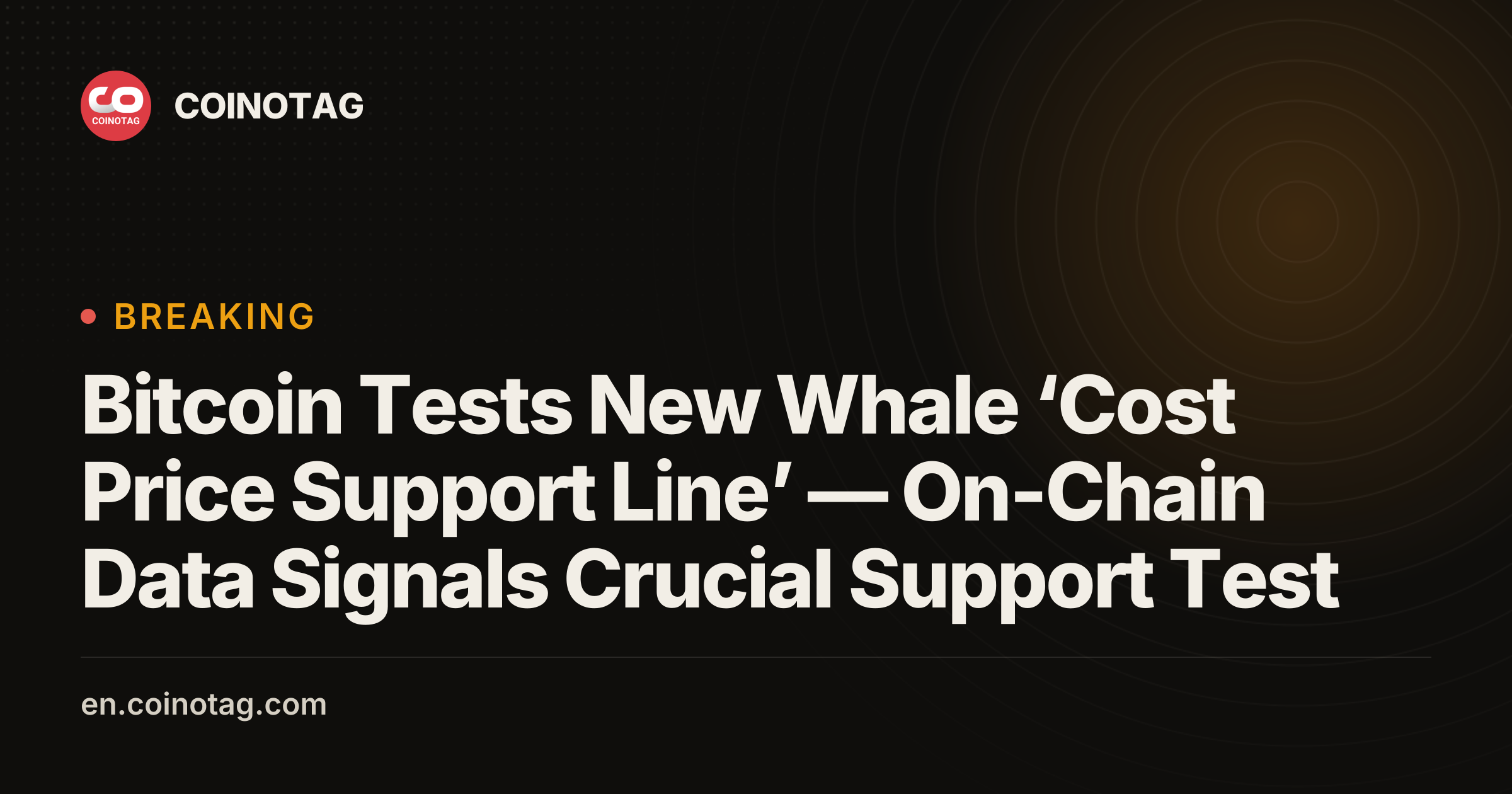 Bitcoin Tests New Whale ‘Cost Price Support Line’ — On-Chain Data ...