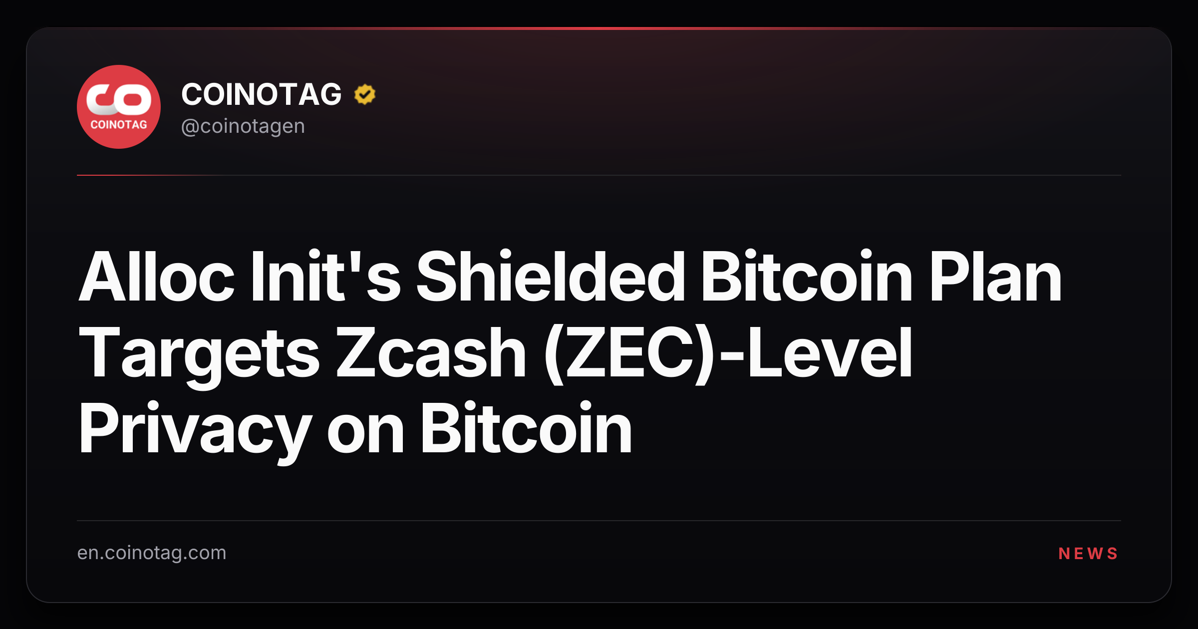 Alloc Init's Shielded Bitcoin Plan Targets Zcash (ZEC)-Level Privacy on Bitcoin