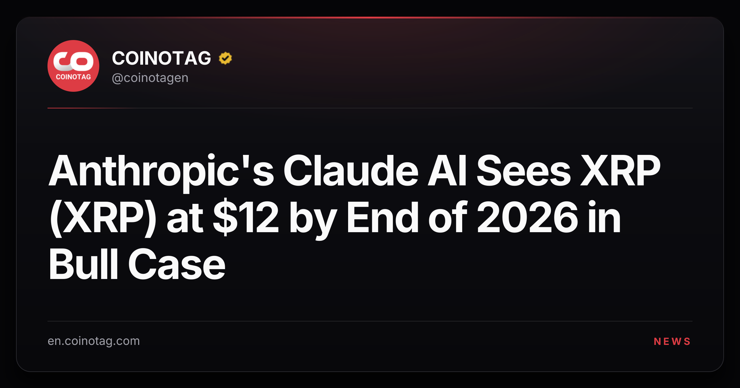 Anthropic's Claude AI Sees XRP (XRP) at $12 by End of 2026 in Bull Case