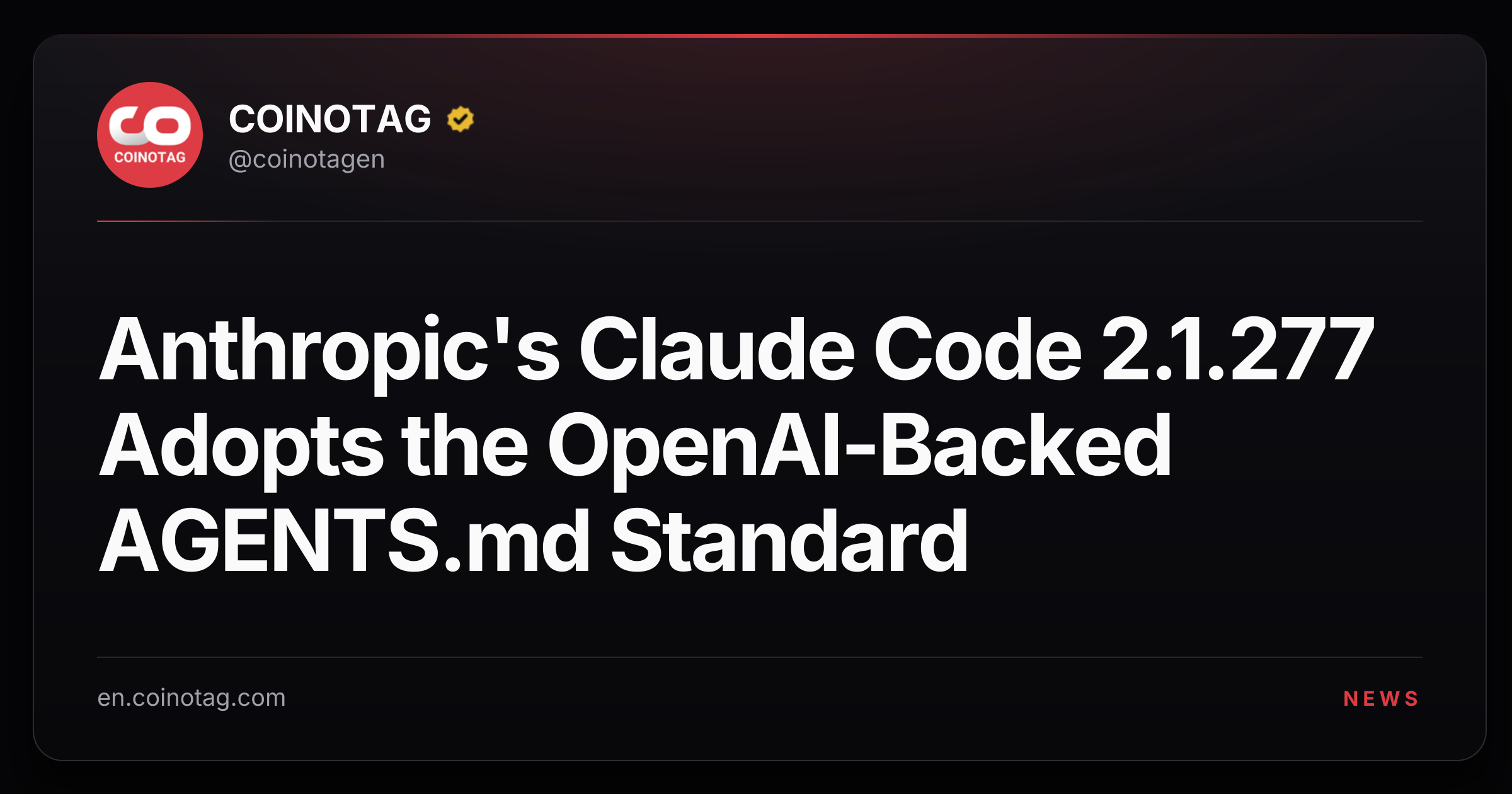 Anthropic's Claude Code 2.1.277 Adopts the OpenAI-Backed AGENTS.md Standard
