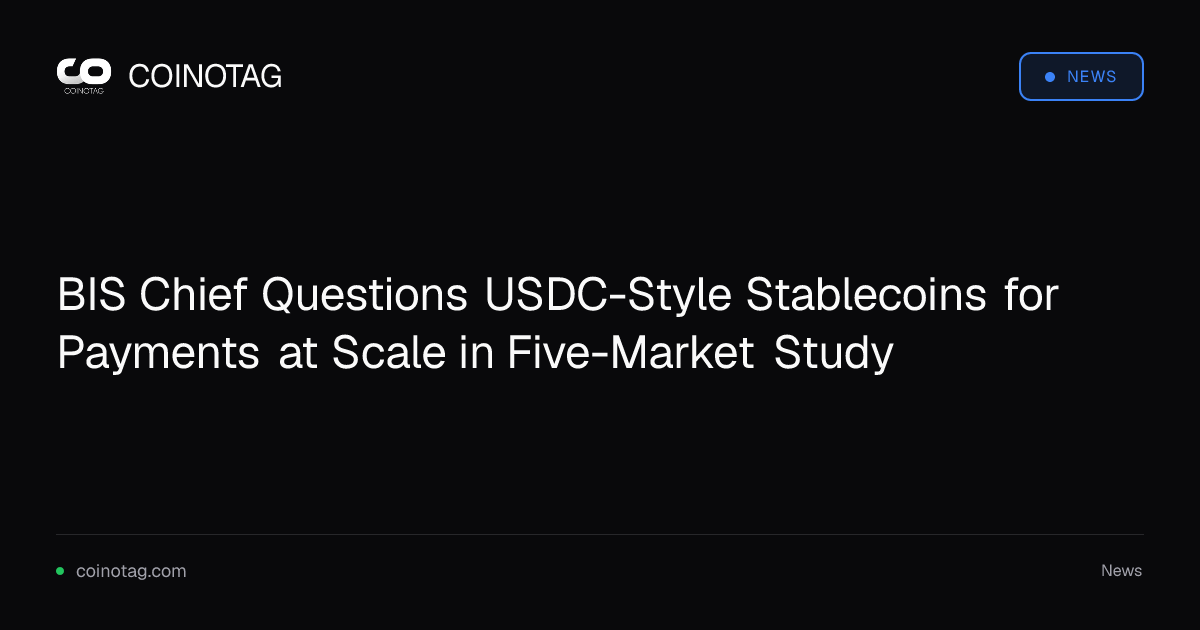 BIS Chief Questions USDC-Style Stablecoins for Payments at Scale in Five-Market Study