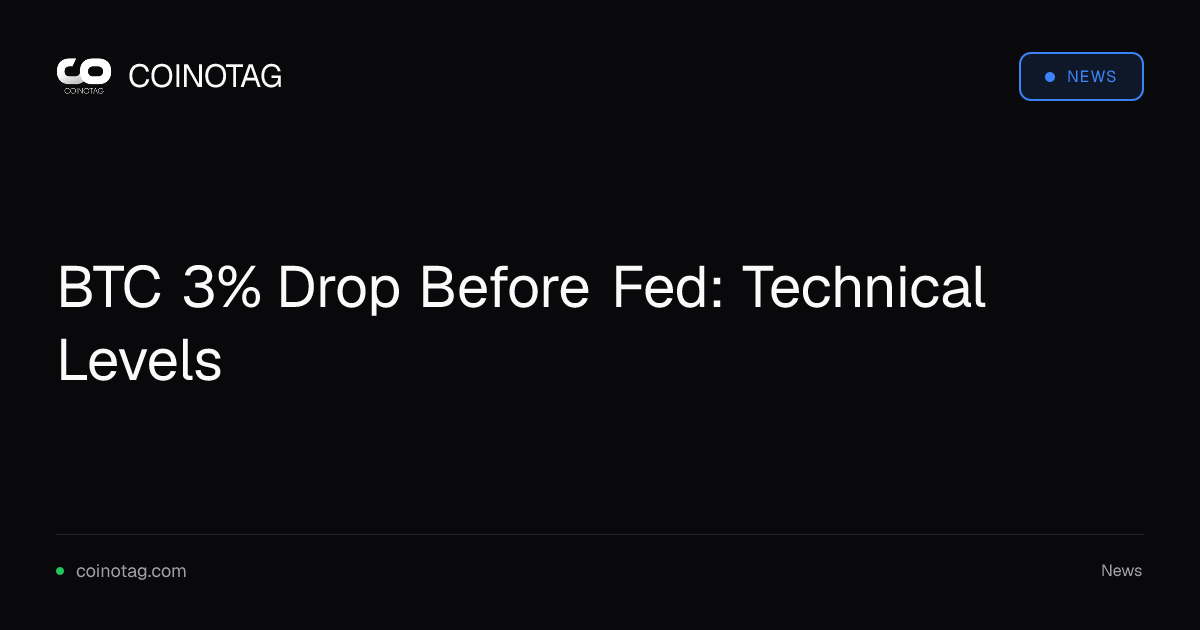 BTC 3% Drop Before Fed: Technical Levels