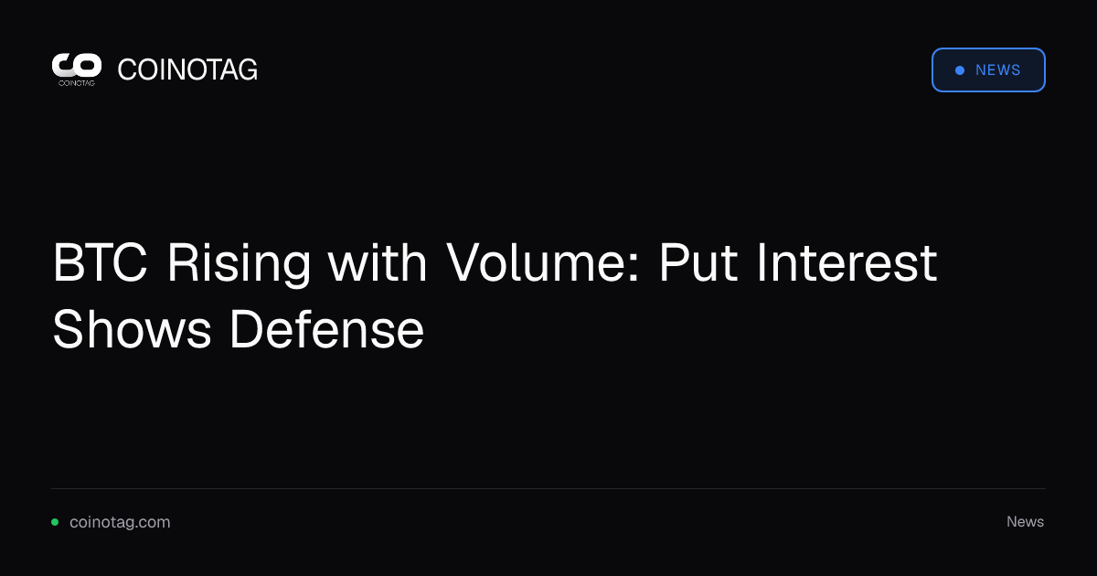 BTC Rising with Volume: Put Interest Shows Defense