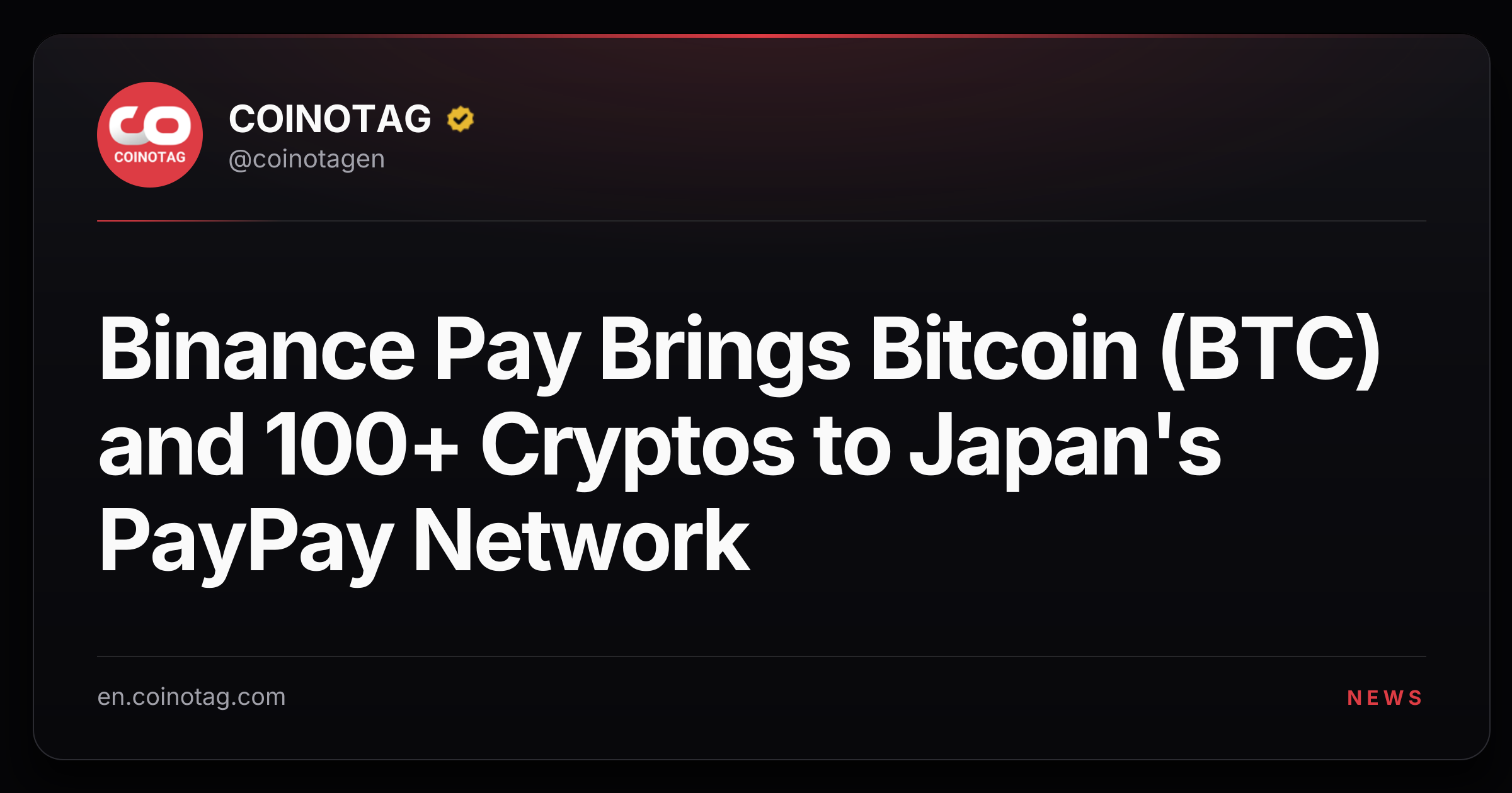 Binance Pay Brings Bitcoin (BTC) and 100+ Cryptos to Japan's PayPay Network