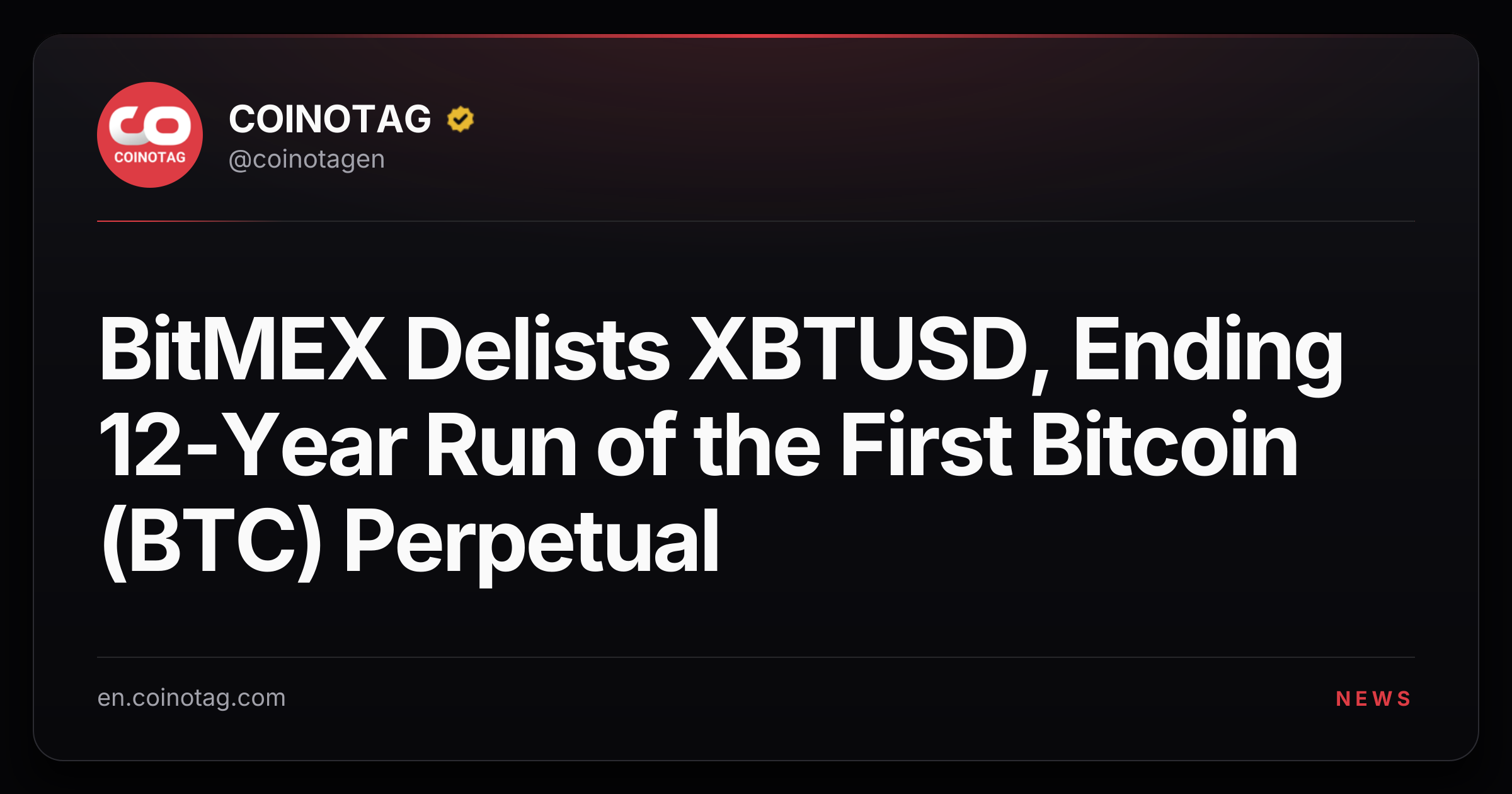 BitMEX Delists XBTUSD, Ending 12-Year Run of the First Bitcoin (BTC) Perpetual