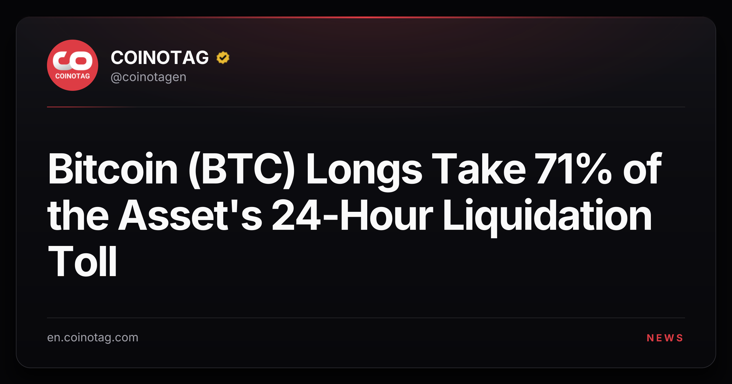 Bitcoin (BTC) Longs Take 71% of the Asset's 24-Hour Liquidation Toll