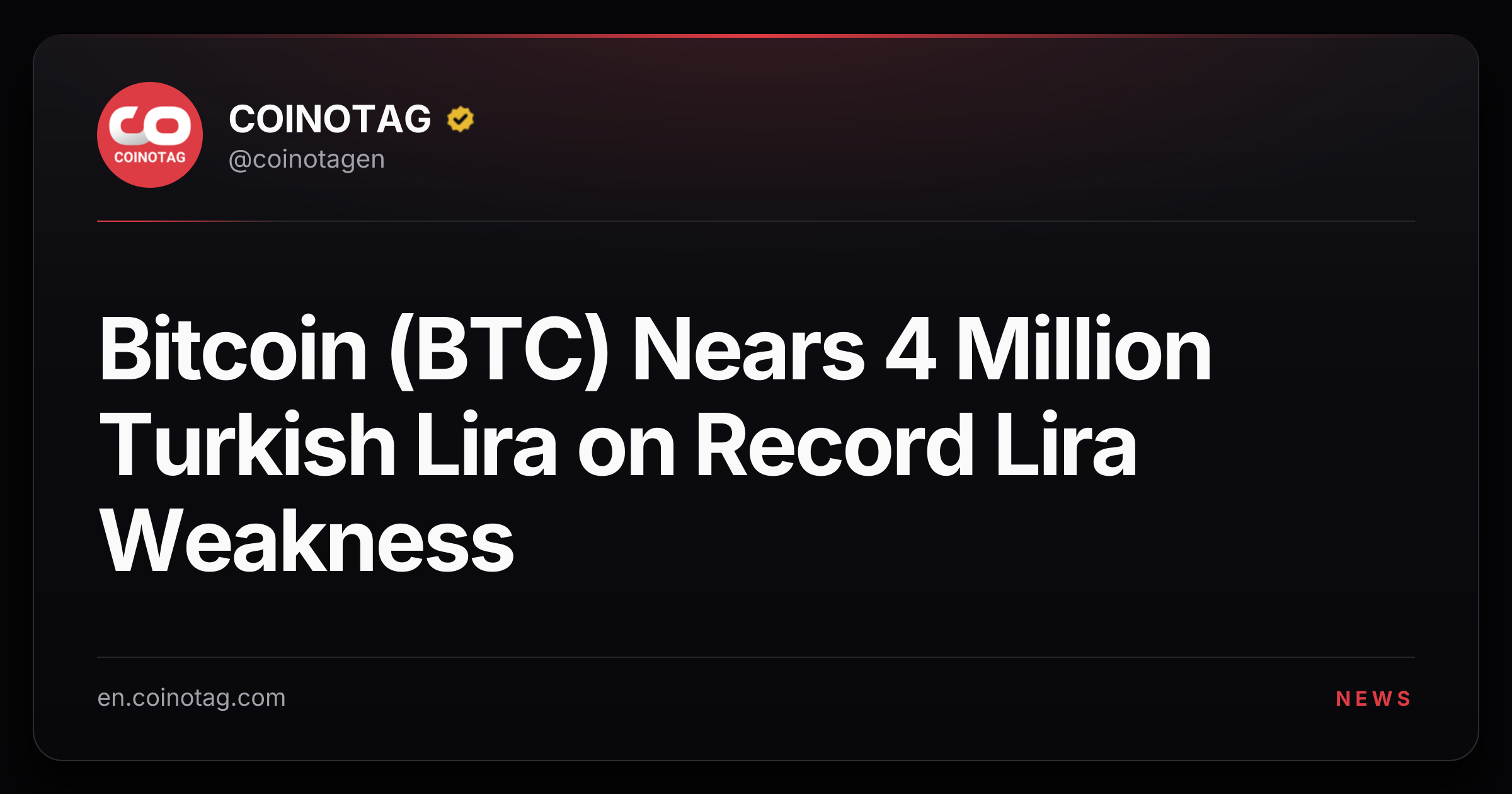 Bitcoin (BTC) Nears 4 Million Turkish Lira on Record Lira Weakness