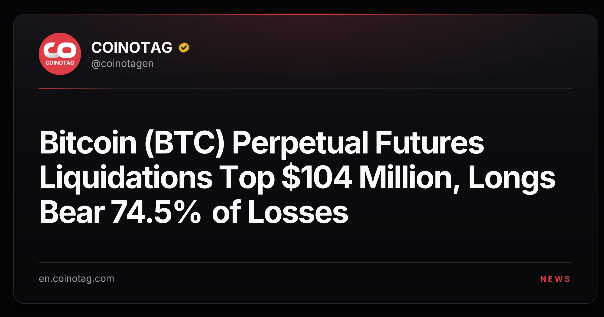 Bitcoin (BTC) Perpetual Futures Liquidations Top $104 Million, Longs Bear 74.5% of Losses
