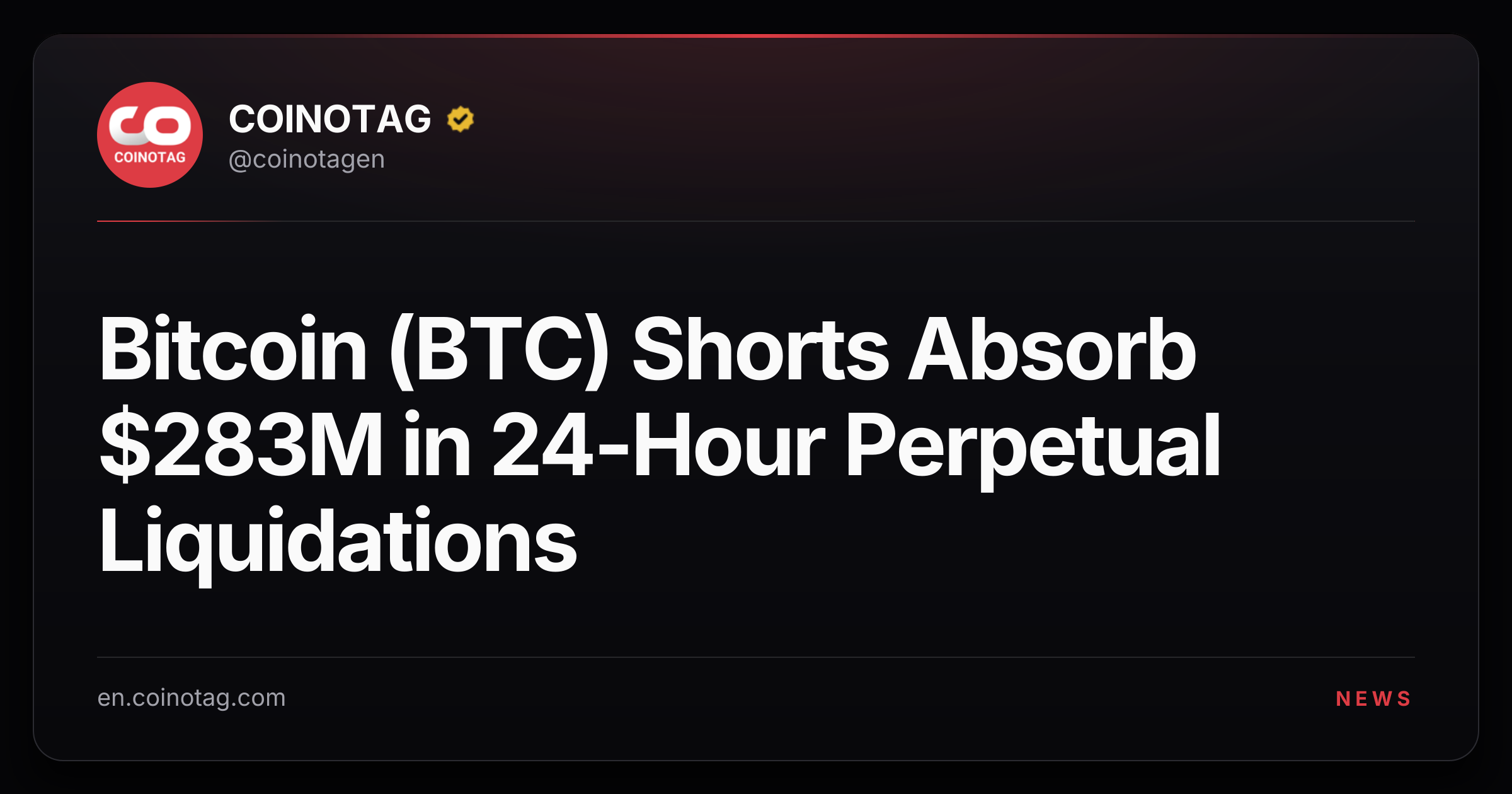 Bitcoin (BTC) Shorts Absorb $283M in 24-Hour Perpetual Liquidations