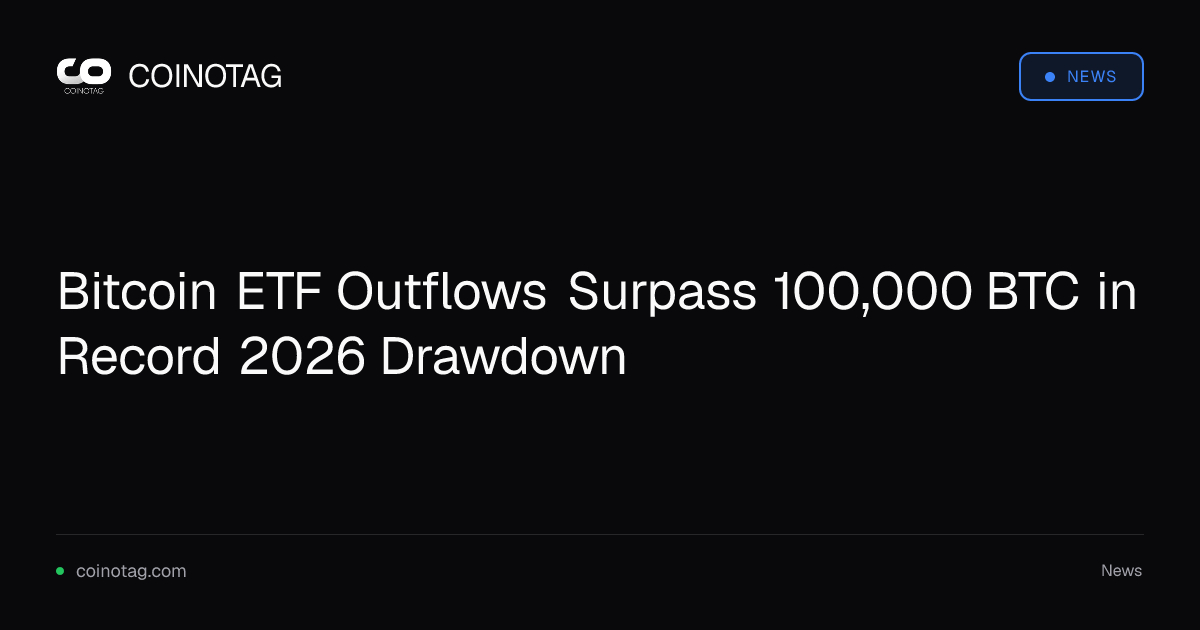 Bitcoin ETF Outflows Surpass 100,000 BTC in Record 2026 Drawdown