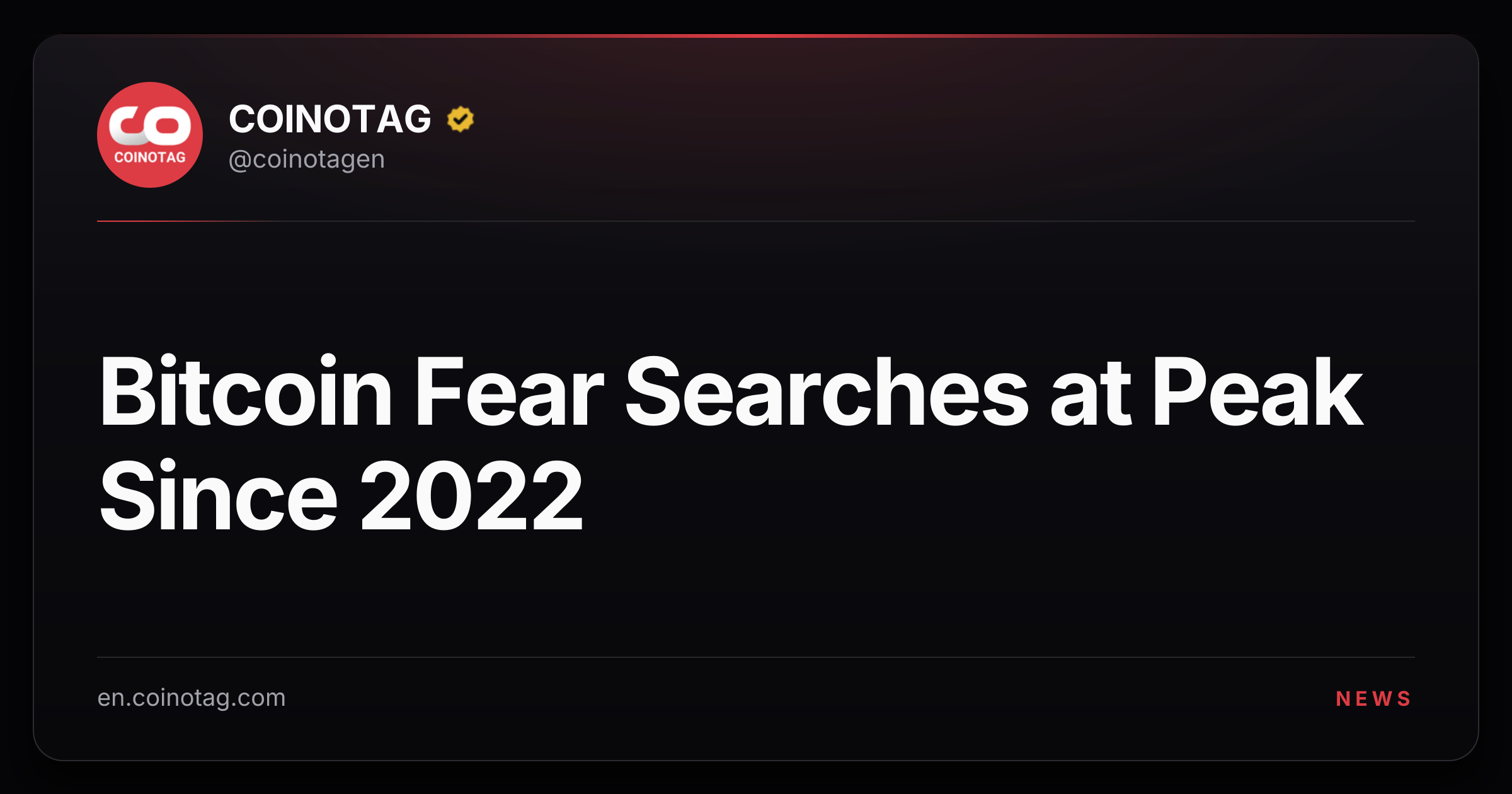 Bitcoin Fear Searches at Peak Since 2022