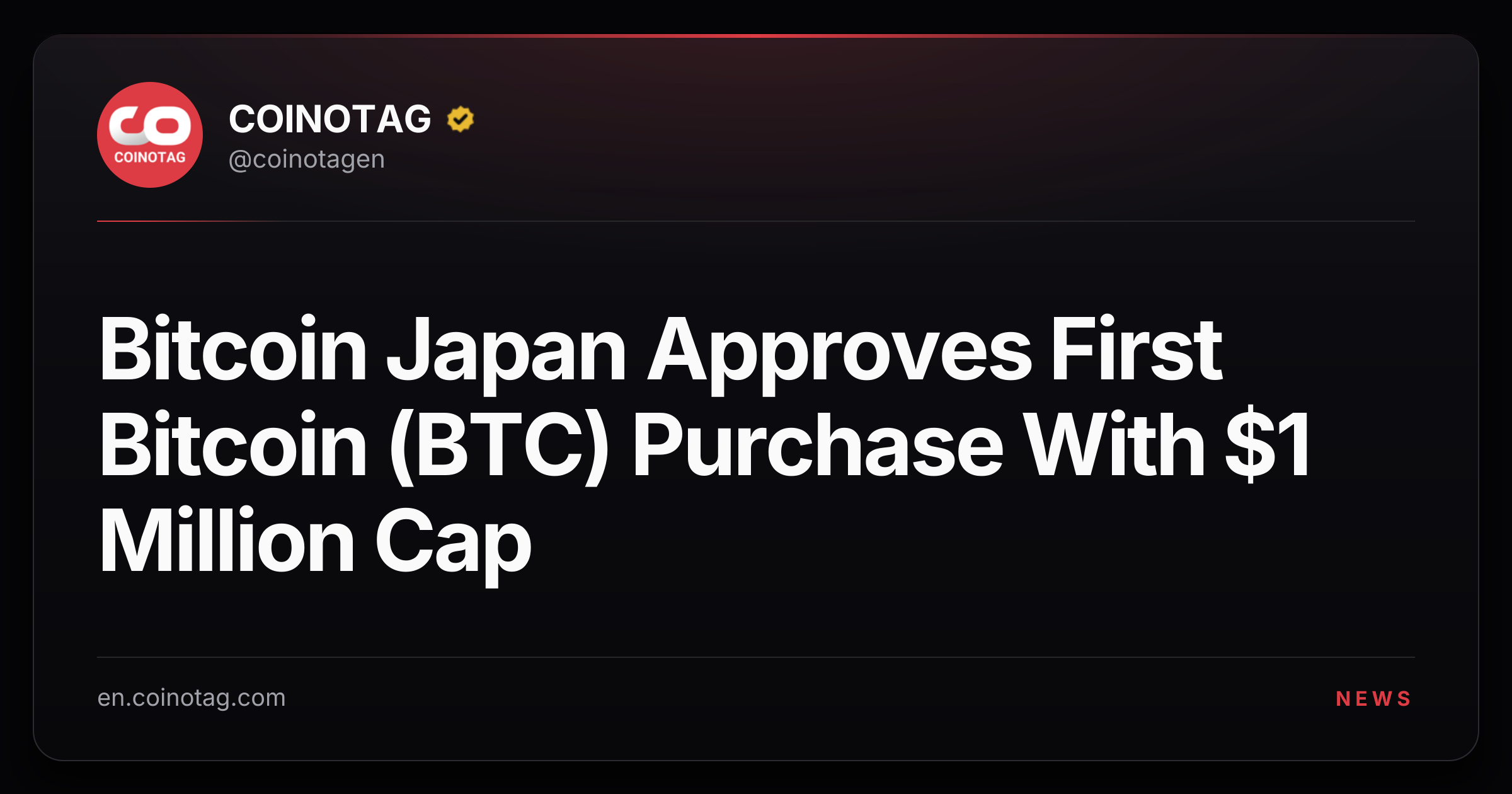Bitcoin Japan Approves First Bitcoin (BTC) Purchase With $1 Million Cap