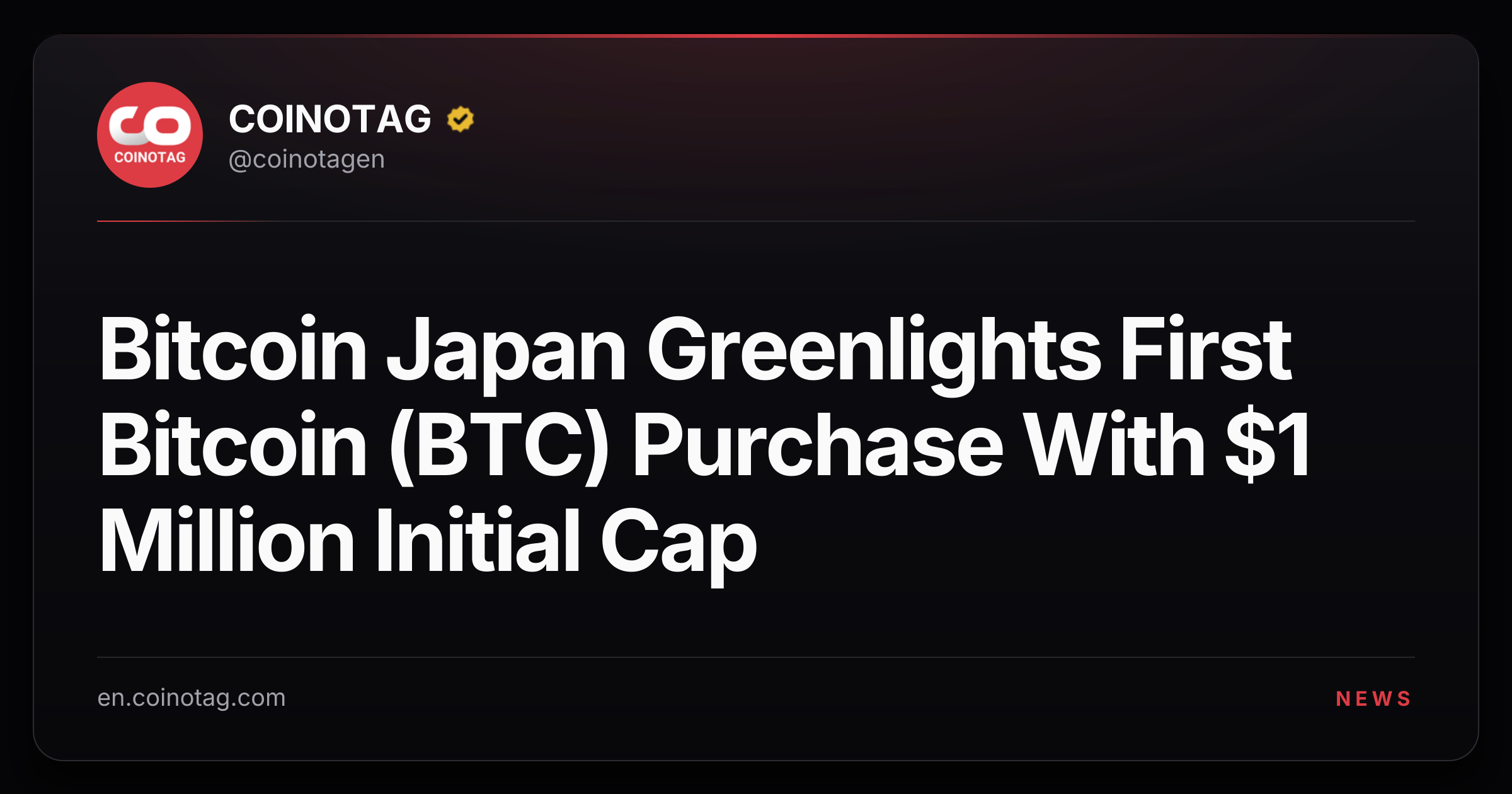 Bitcoin Japan Greenlights First Bitcoin (BTC) Purchase With $1 Million Initial Cap