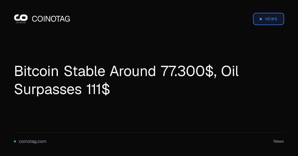 Bitcoin Stable Around 77.300$, Oil Surpasses 111$