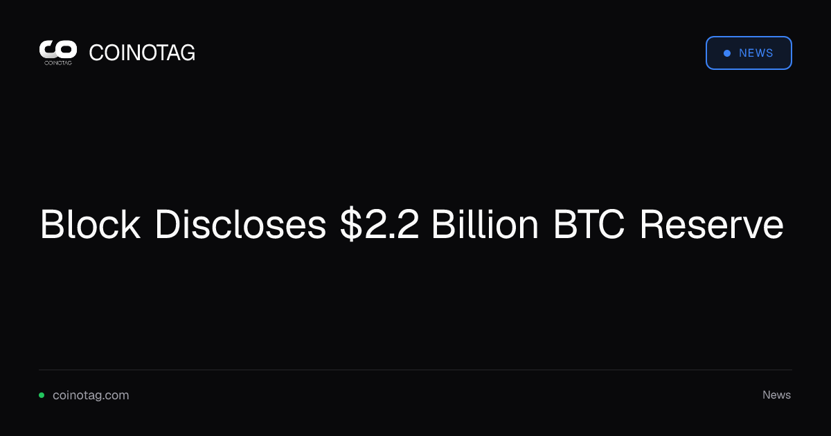 Block Discloses $2.2 Billion BTC Reserve
