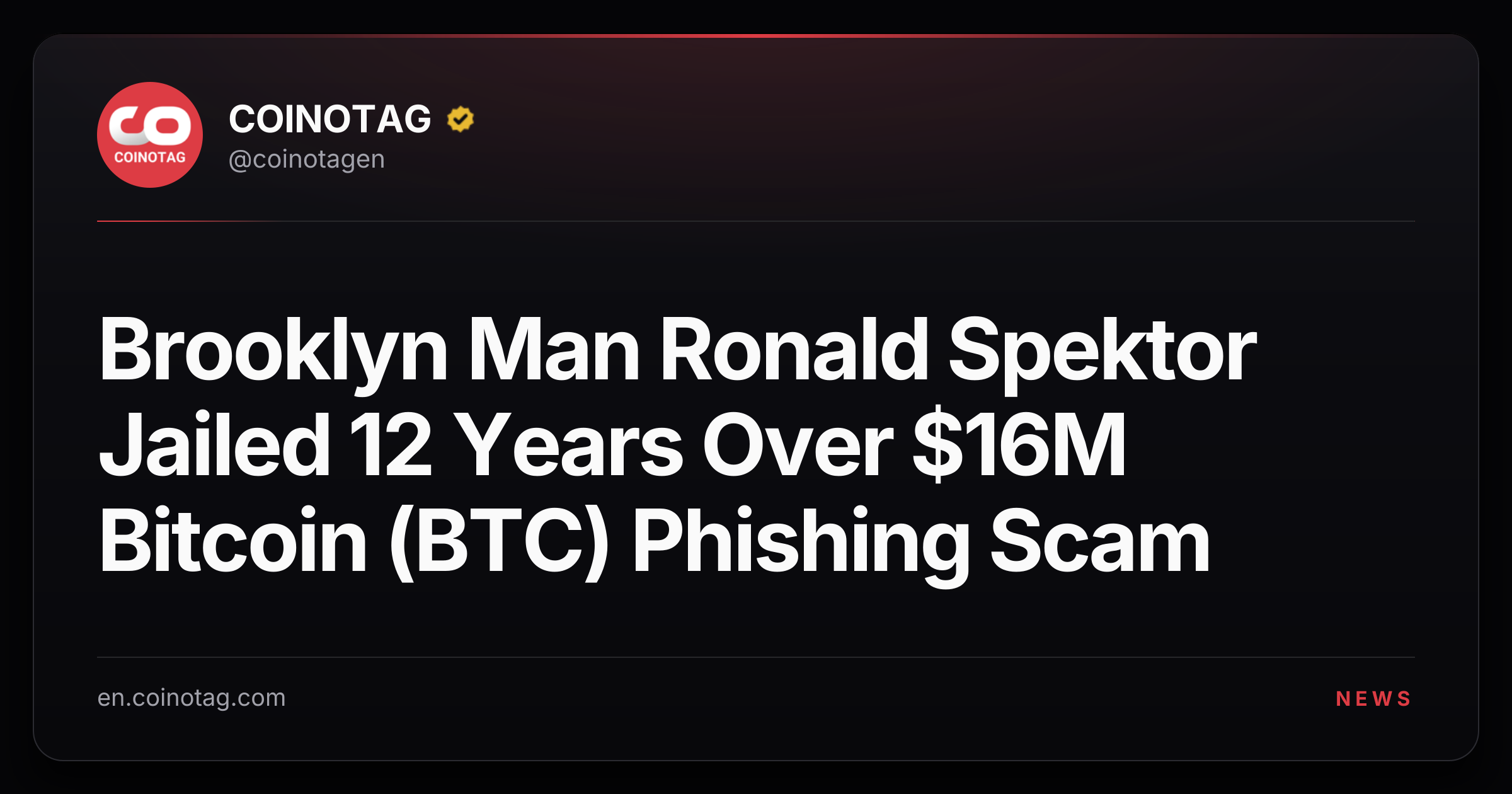 Brooklyn Man Ronald Spektor Jailed 12 Years Over $16M Bitcoin (BTC) Phishing Scam