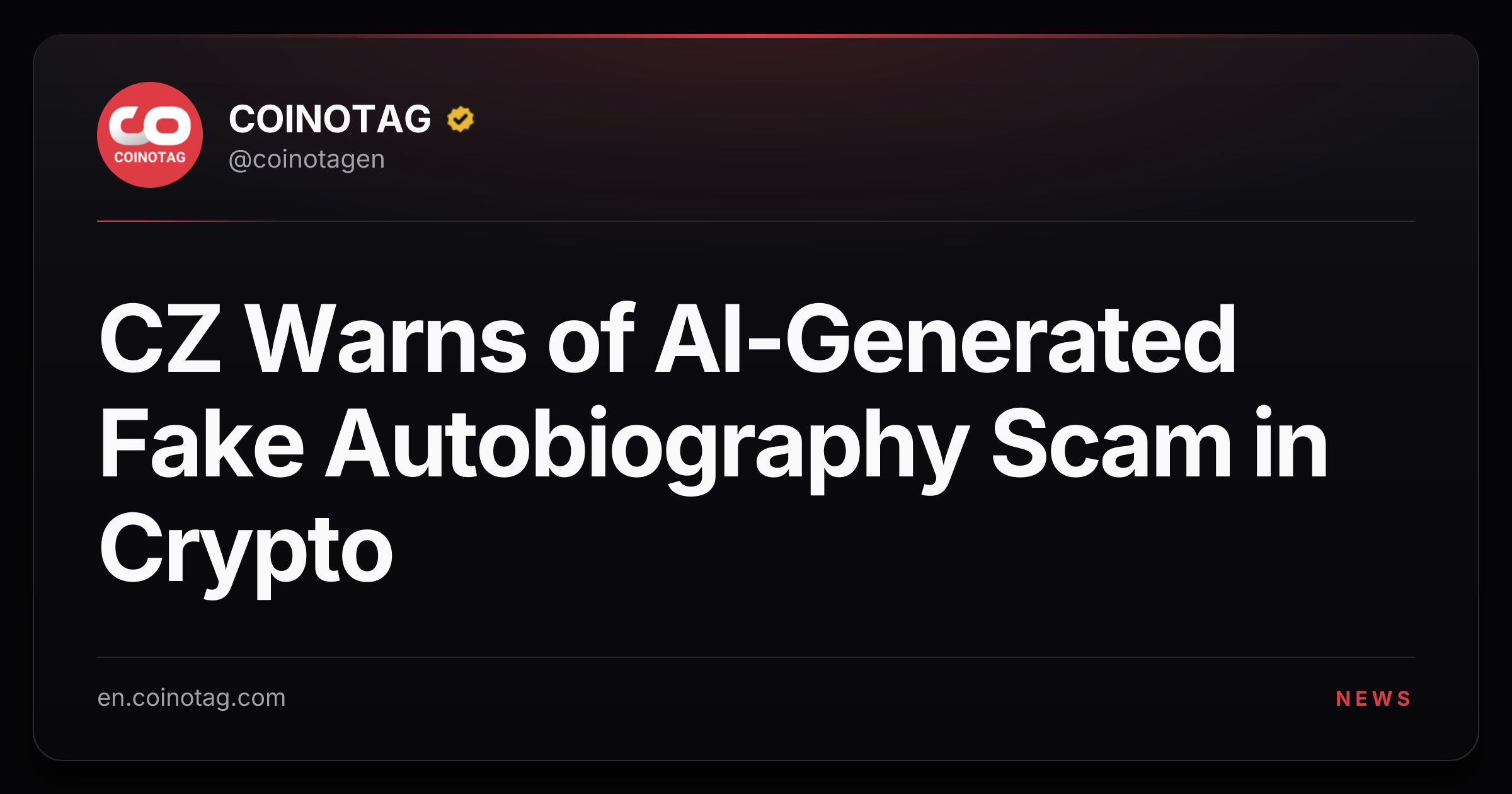 CZ Warns of AI-Generated Fake Autobiography Scam in Crypto