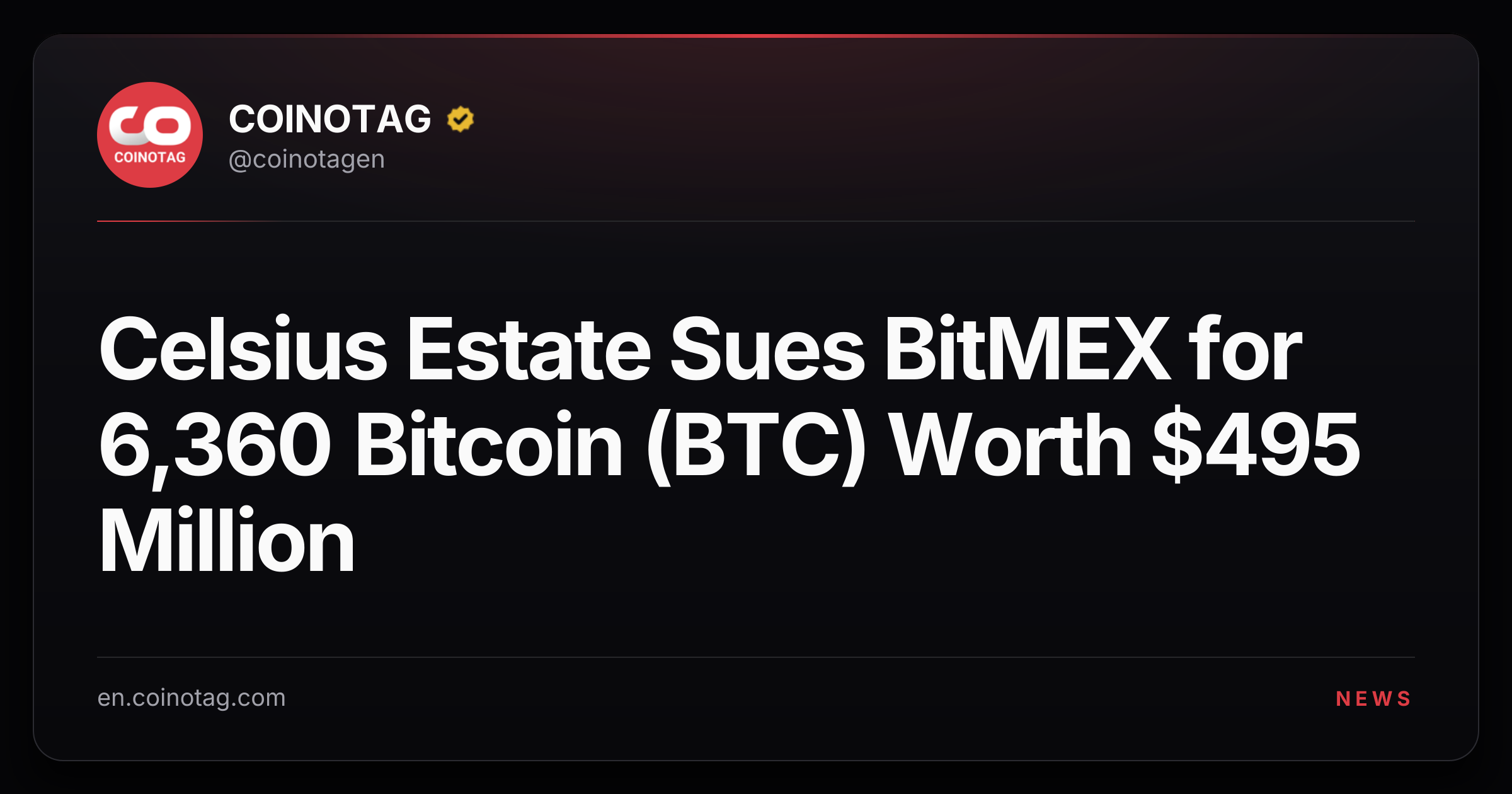 Celsius Estate Sues BitMEX for 6,360 Bitcoin (BTC) Worth $495 Million