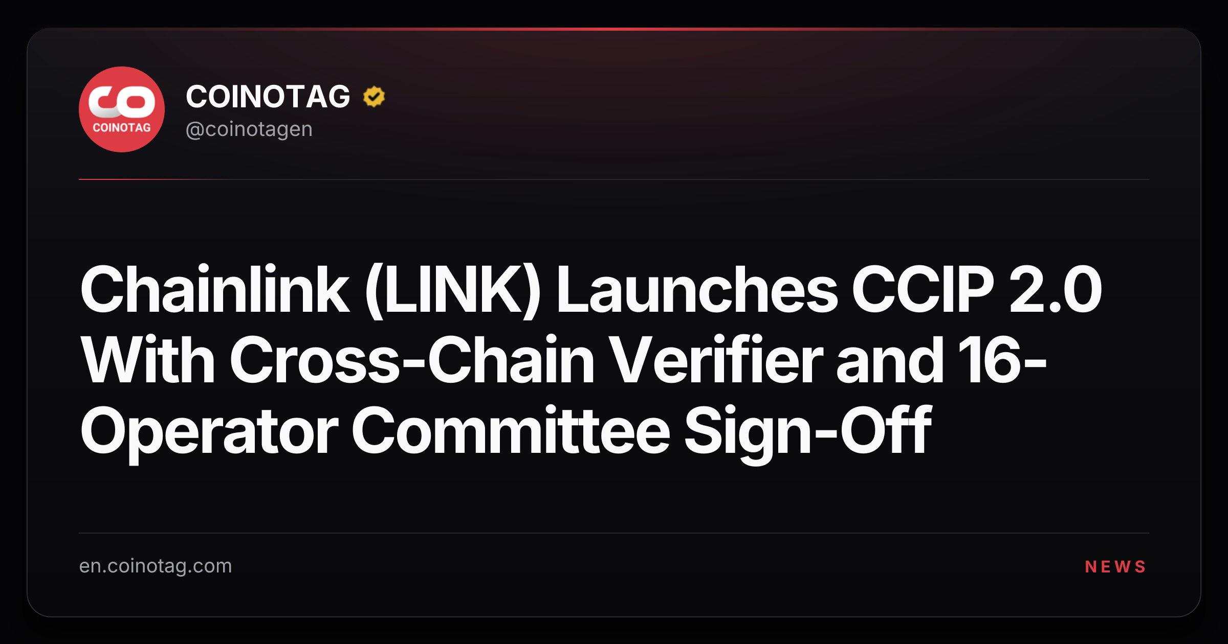 Chainlink (LINK) Launches CCIP 2.0 With Cross-Chain Verifier and 16-Operator Committee Sign-Off