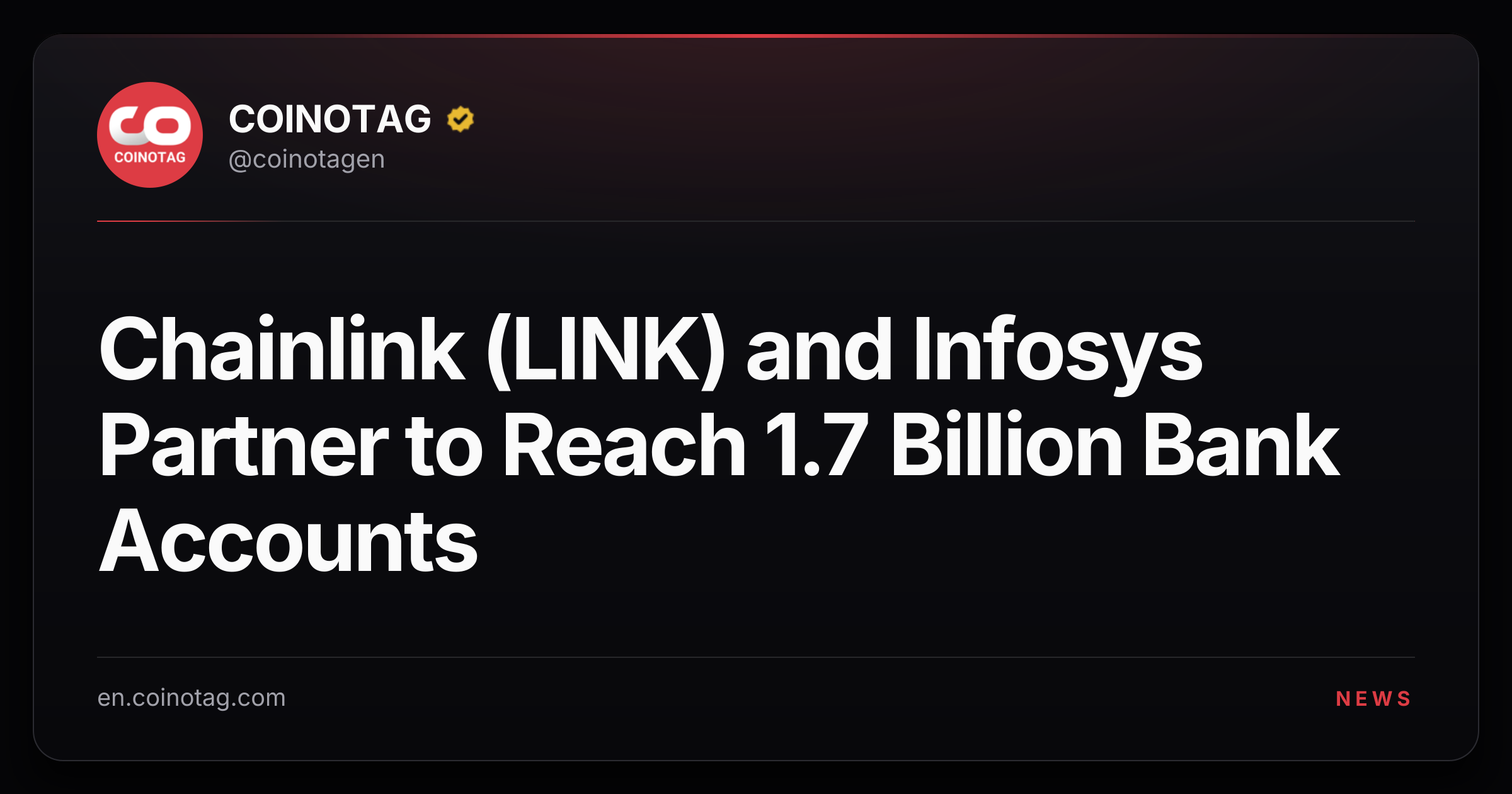 Chainlink (LINK) and Infosys Partner to Reach 1.7 Billion Bank Accounts