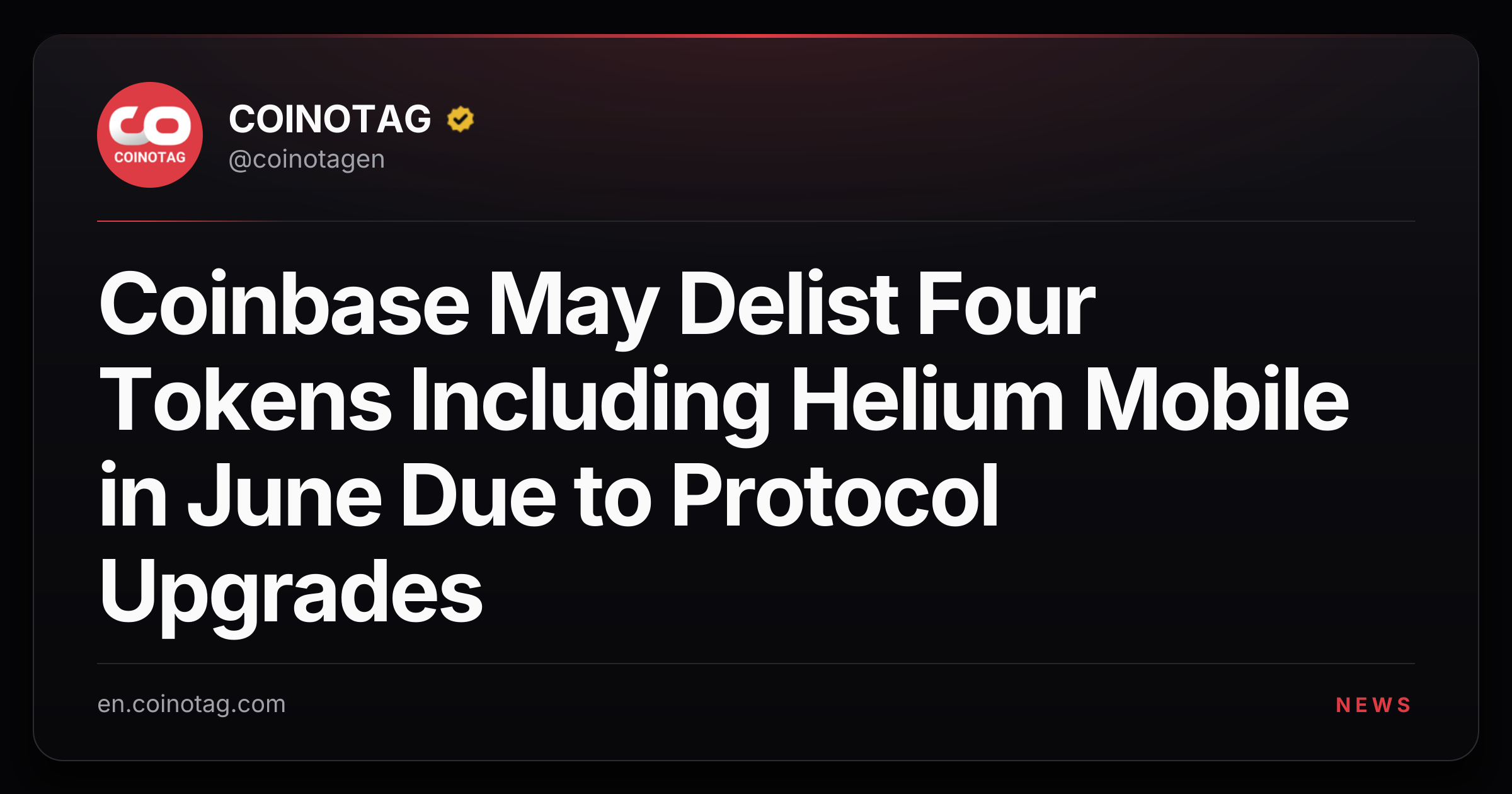 Coinbase May Delist Four Tokens Including Helium Mobile in June Due to Protocol Upgrades