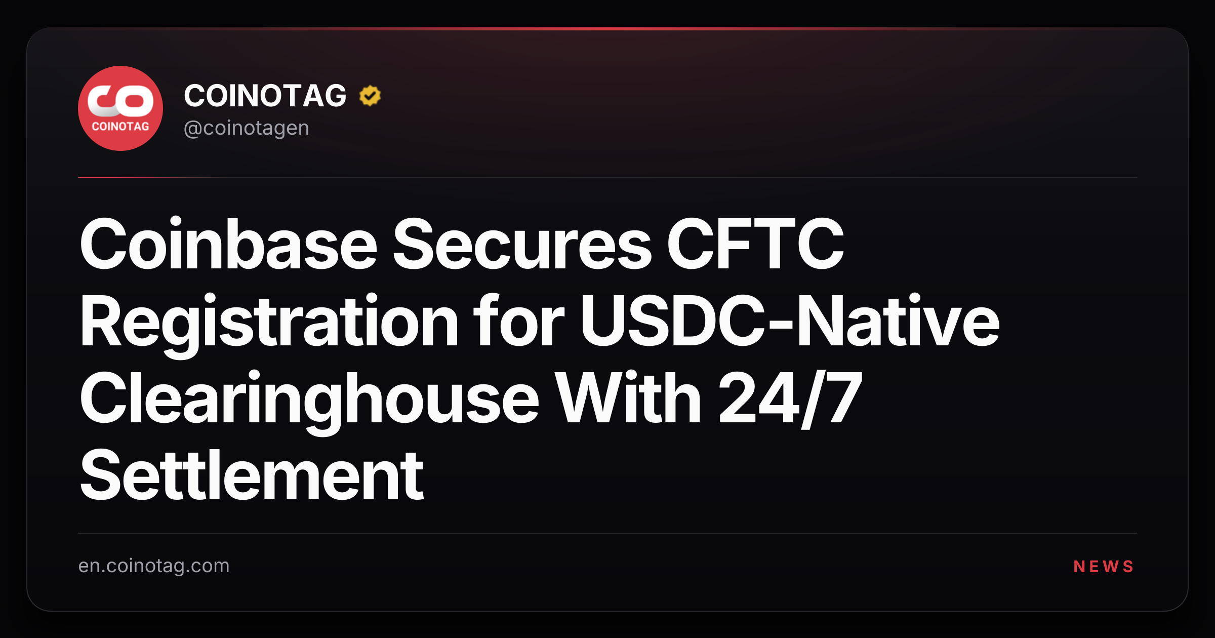 Coinbase Secures CFTC Registration for USDC-Native Clearinghouse With 24/7 Settlement
