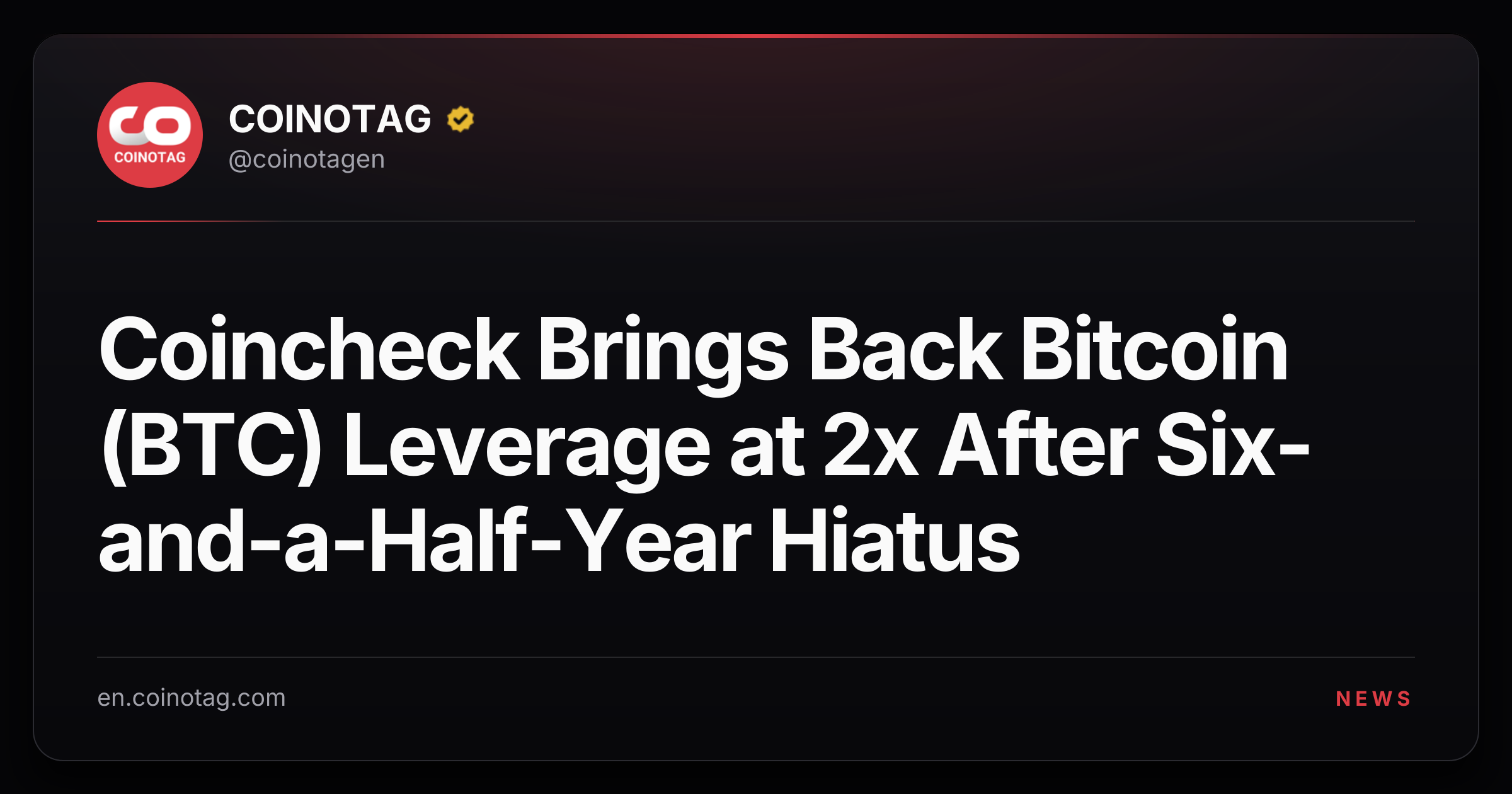Coincheck Brings Back Bitcoin (BTC) Leverage at 2x After Six-and-a-Half-Year Hiatus
