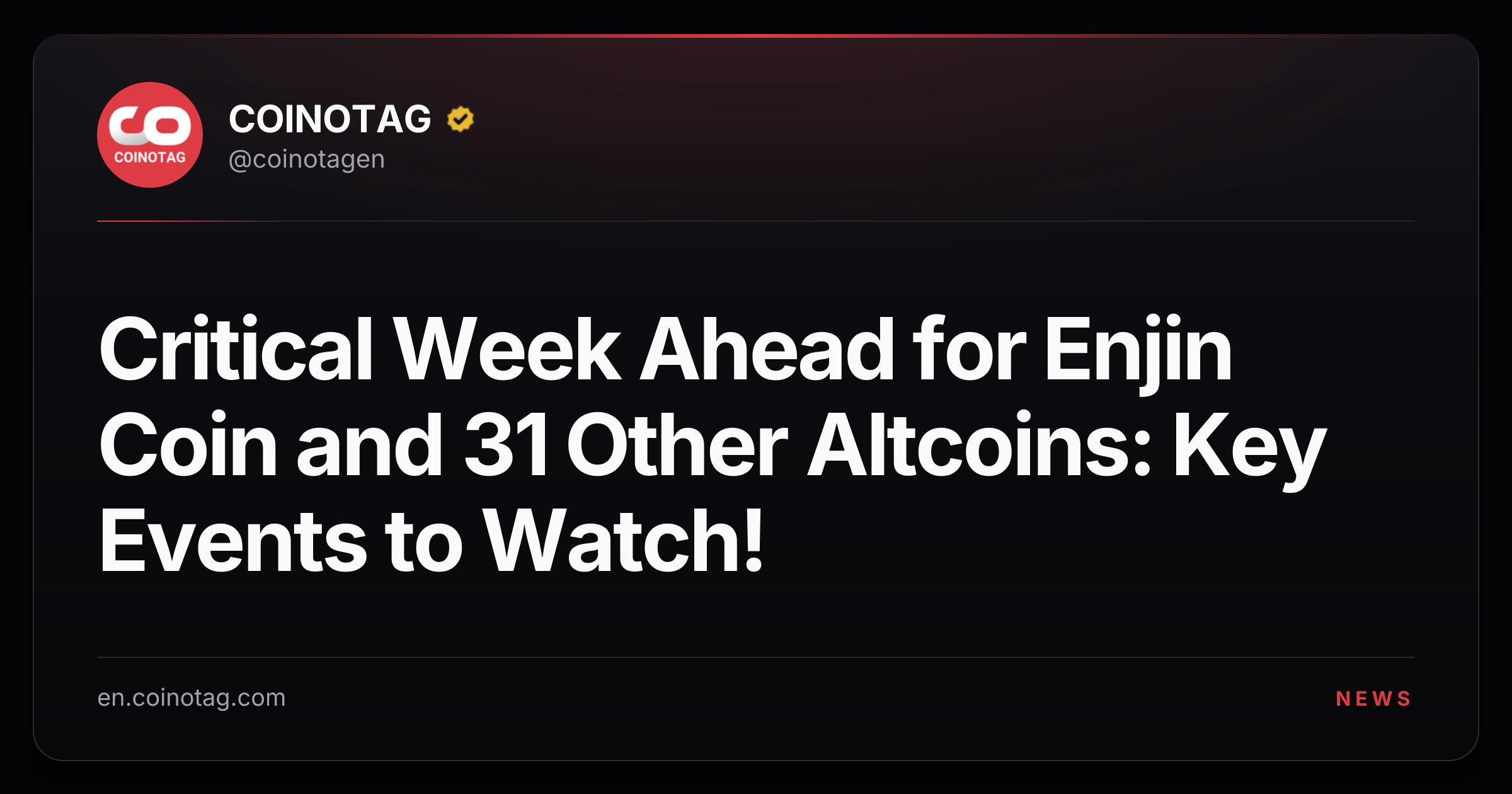 Critical Week Ahead for Enjin Coin and 31 Other Altcoins: Key Events to Watch!