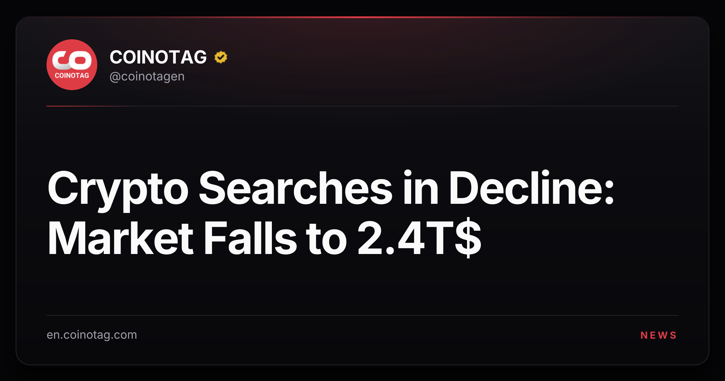 Crypto Searches in Decline: Market Falls to 2.4T$
