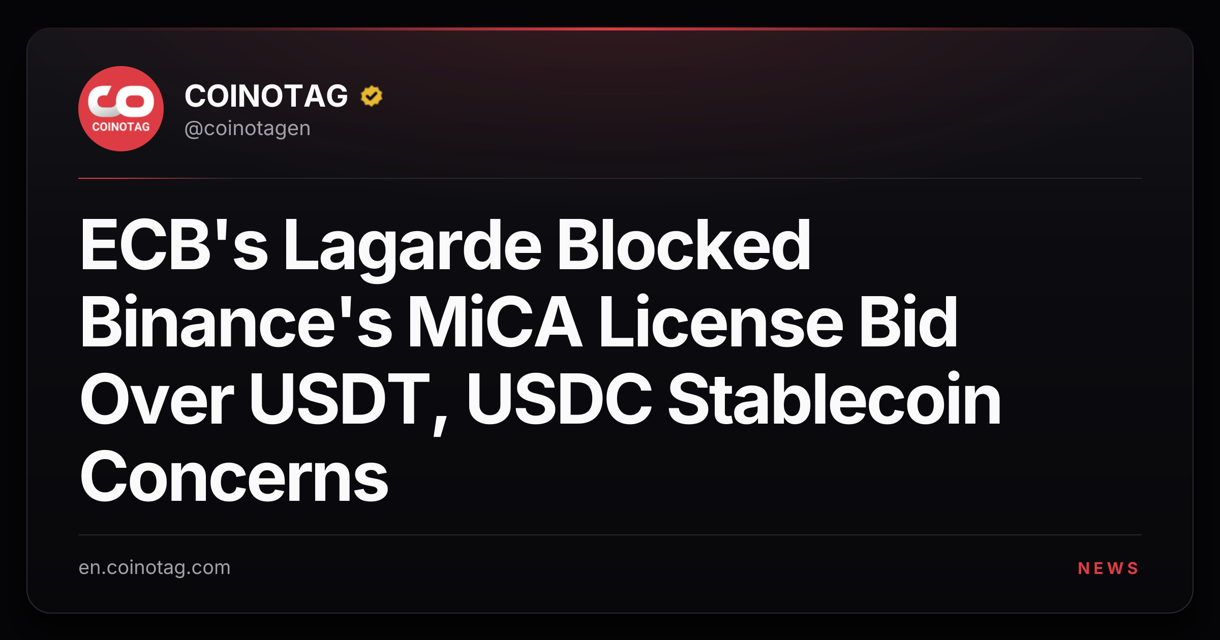 ECB's Lagarde Blocked Binance's MiCA License Bid Over USDT, USDC Stablecoin Concerns