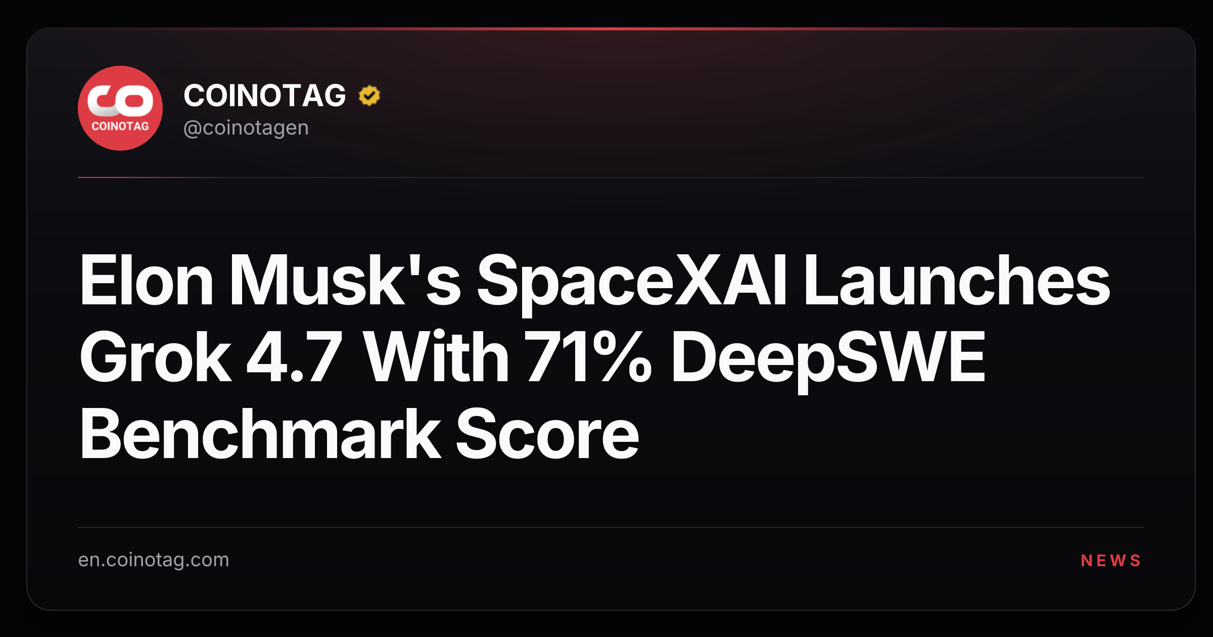 Elon Musk's SpaceXAI Launches Grok 4.7 With 71% DeepSWE Benchmark Score