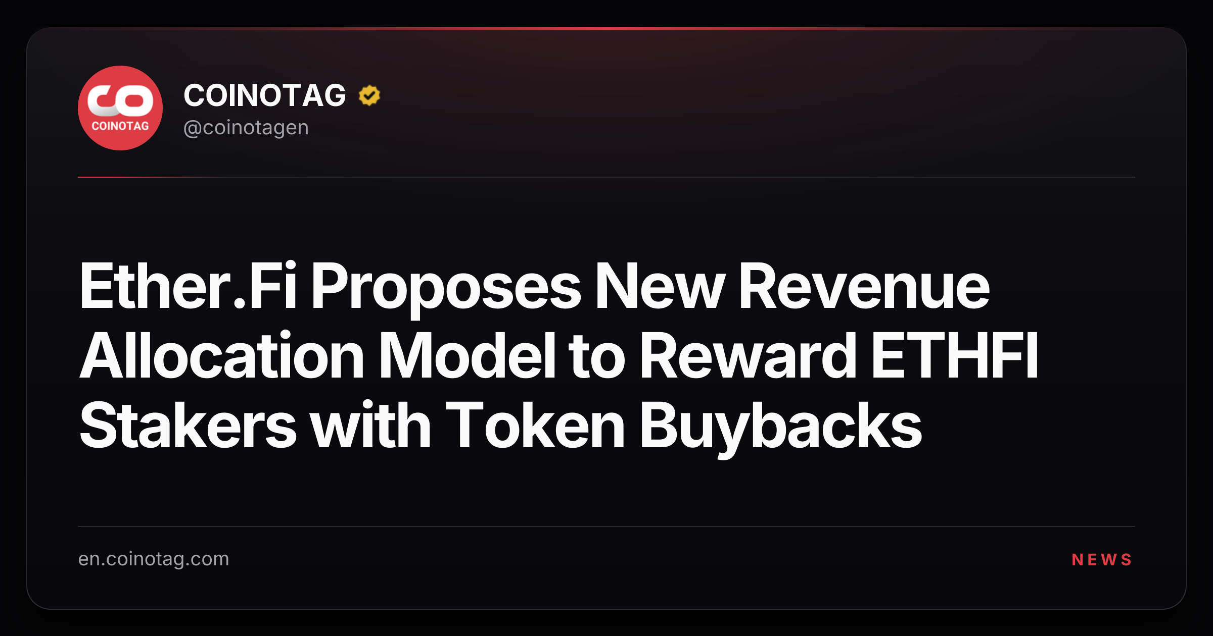 Ether.Fi Proposes New Revenue Allocation Model to Reward ETHFI Stakers with Token Buybacks